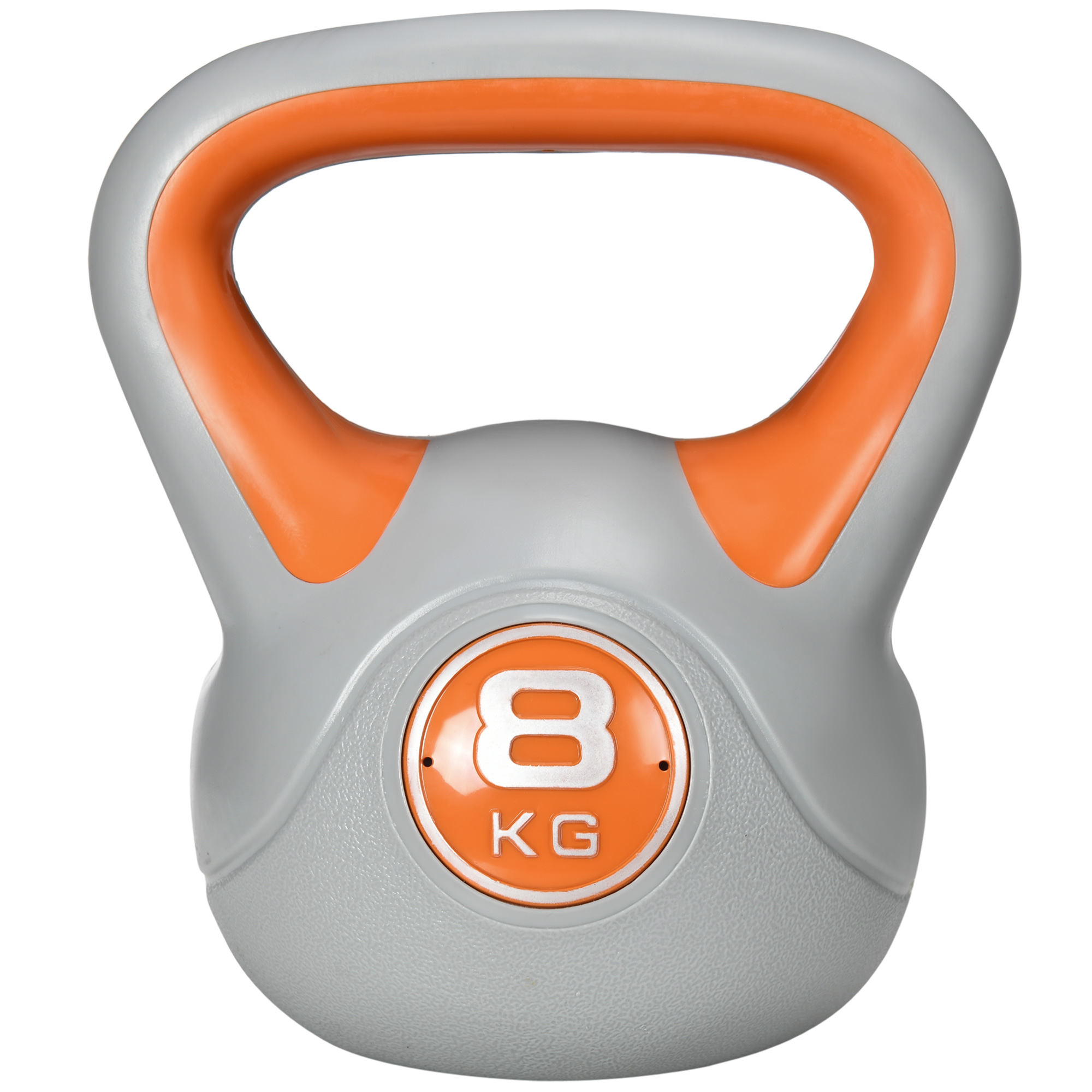 SPORTNOW Kettlebell 8 kg, Hantel mit ergonomischem Griff, Kugelhantel, Muskelaufbau, Training, für Fitnessstudio, orange Aosom