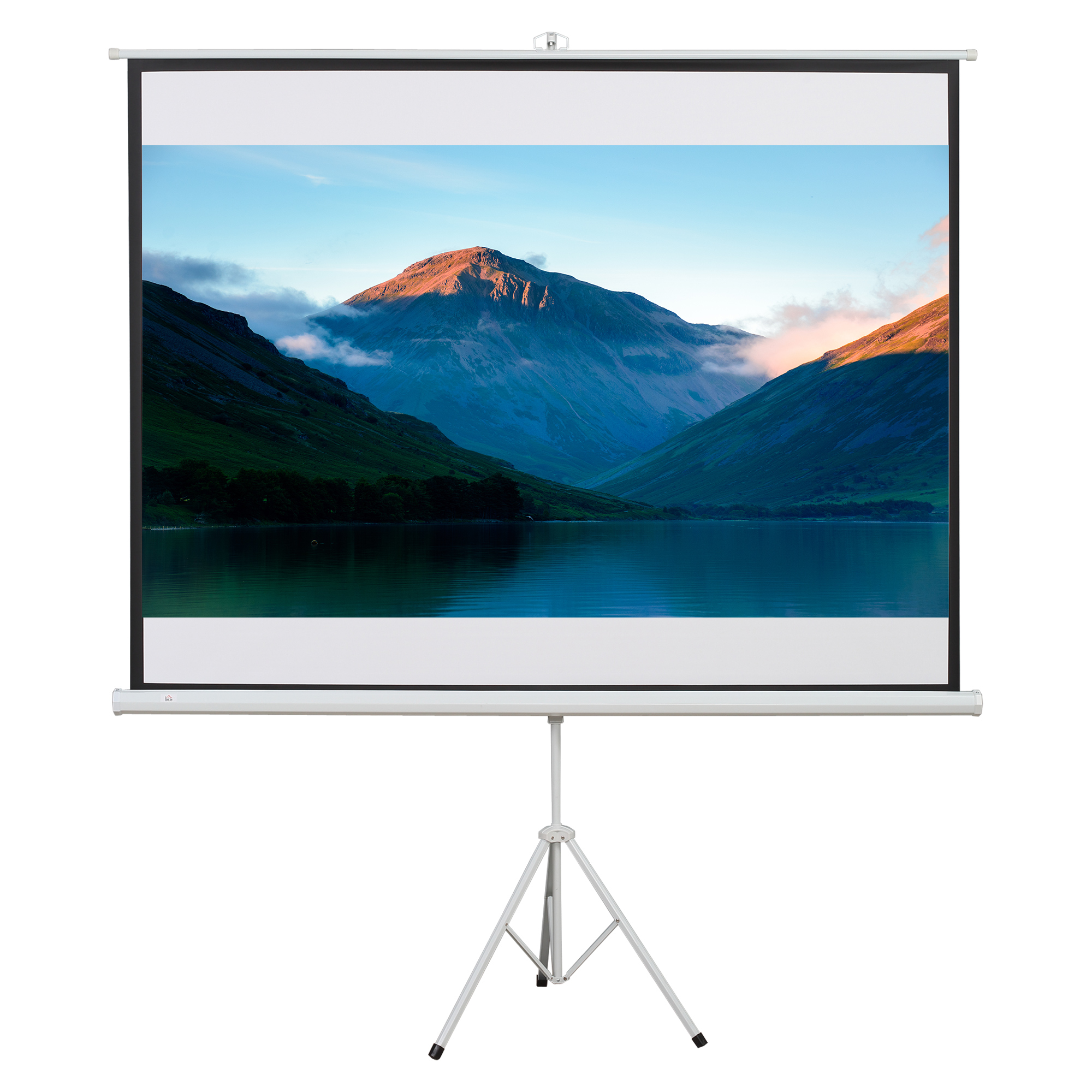 HOMCOM Beamer Leinwand mit Stativ 100 Zoll 4:3 Tragbar Projektor Leinwand Faltbare Stativ-Leinwand für Heimkino, Camping   Aosom