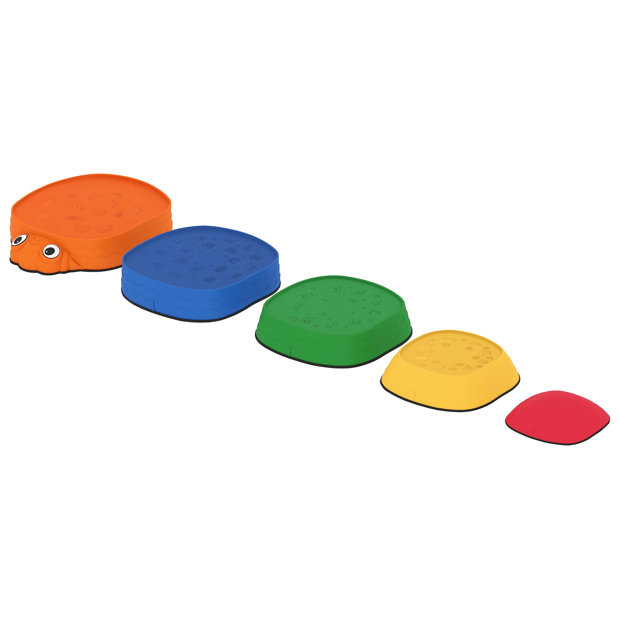 AIYAPLAY Balanciersteine für Kinder 5 Stück Rutschfeste Stapelsteine stapelbar Balance Steine zur Förderung von Balance Gleichgewichts, Flusssteine 2-8 Jahren Trittsteine für Drinnen Draußen   Aosom