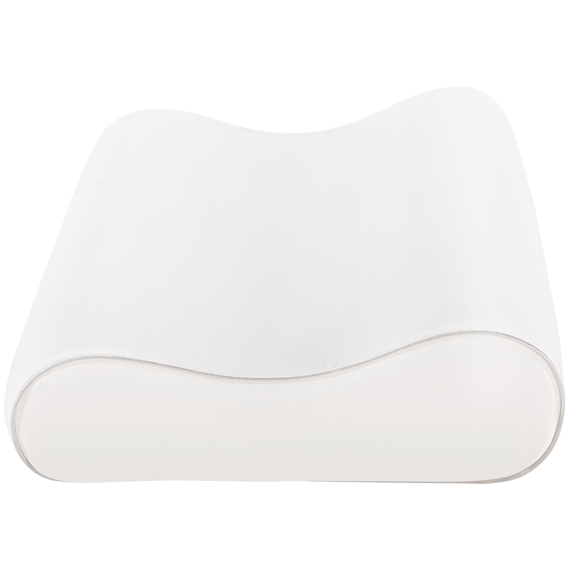 HOMCOM Memory-Foam-Nackenkissen mit abnehmbarem und waschbarem Bezug, doppelte Höhe, 60x40x10/12 cm, Weiß Creme   Aosom