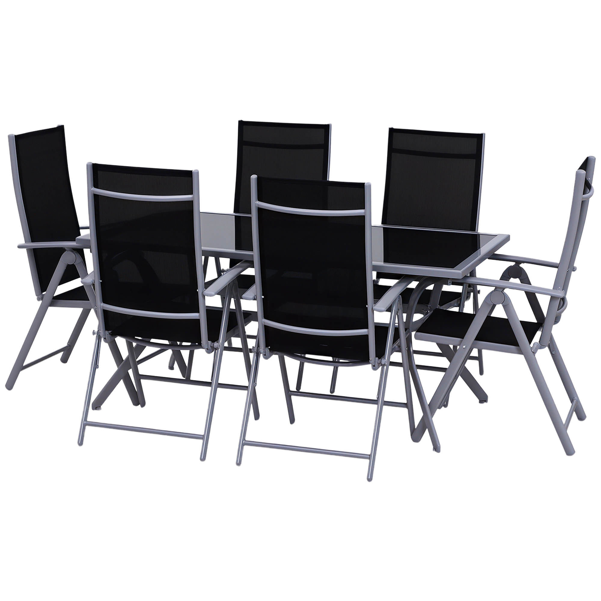 Outsunny Sitzgarnitur für 6 Personen Gartenset Sitzgruppe Gartenmöbel aus Aluminium, wetterfest & modern für Terrasse und Garten Aosom.de
