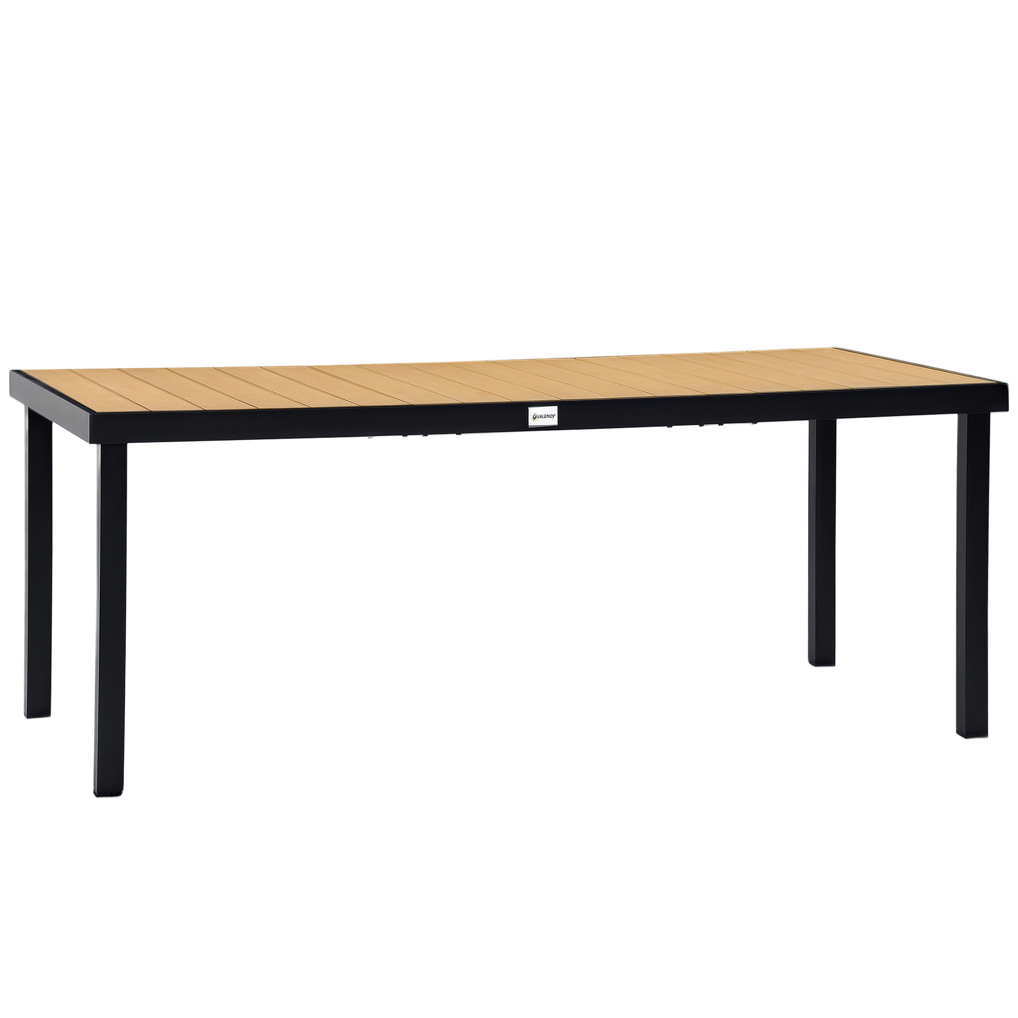 Outsunny Gartentisch für 8 Personen Esstisch Aluminiumtisch 190 x 90 x 74 cm, pflegeleicht, Kunststoff, Natur & Schwarz, Gartenmöbel & Loungemöbel   Aosom.de