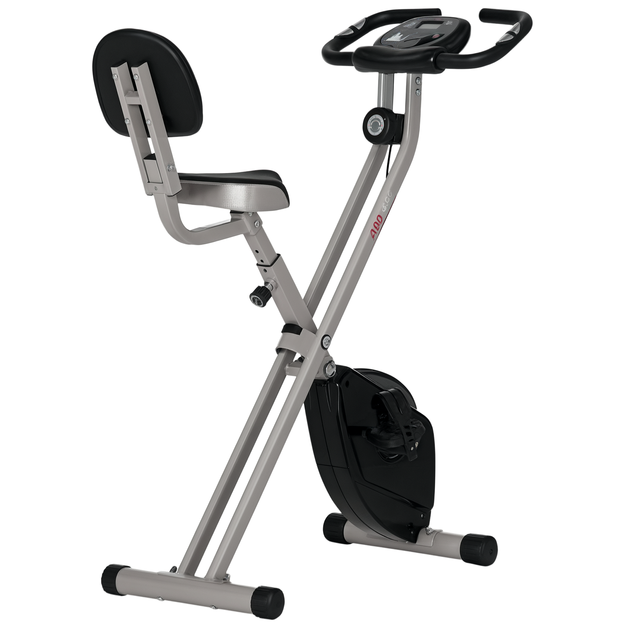 HOMCOM Heimtrainer F-Bike Fahrradtrainer mit 8-stufigem Magnetwiderstand, höhenverstellbar, stabiler Stahlrahmen, Schwarz-Grau, 43x97x109 cm   Aosom.de