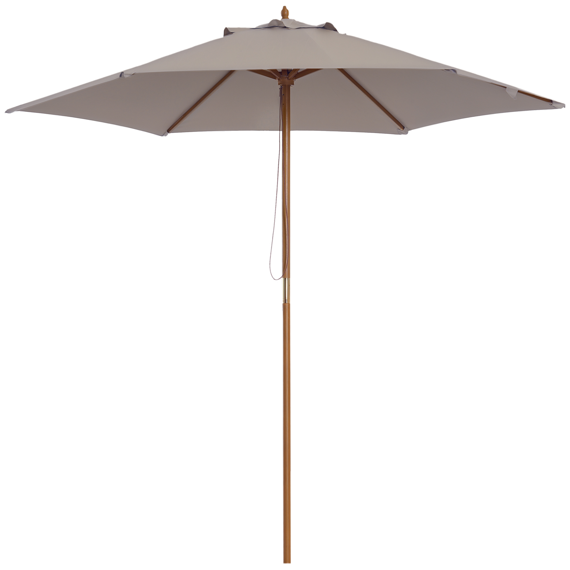 Outsunny Sonnenschirm, Gartenschirm, 3-stufig, Sonnenschutz, Bambus 180/㎡ Polyester, Grau, Ø2,5 x 2,3 m   Aosom