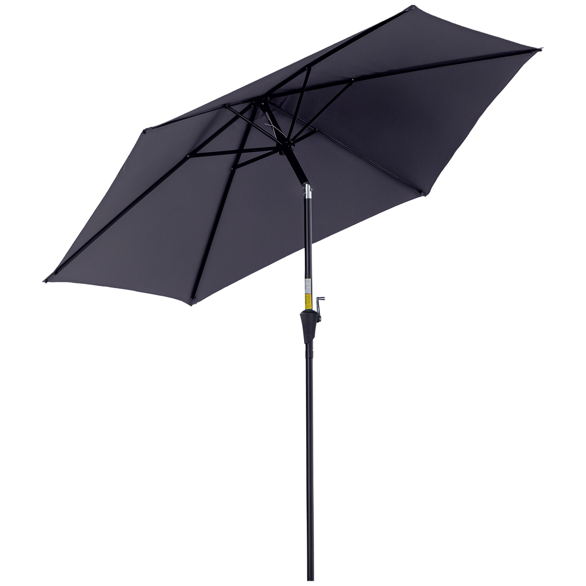 Outsunny Knickschirm Sonnenschirm Gartenschirm Marktschirm mit Handkurbel Alu 180/㎡ Polyester Dunkelgrau ∅2,6 x 2,35 m Aosom
