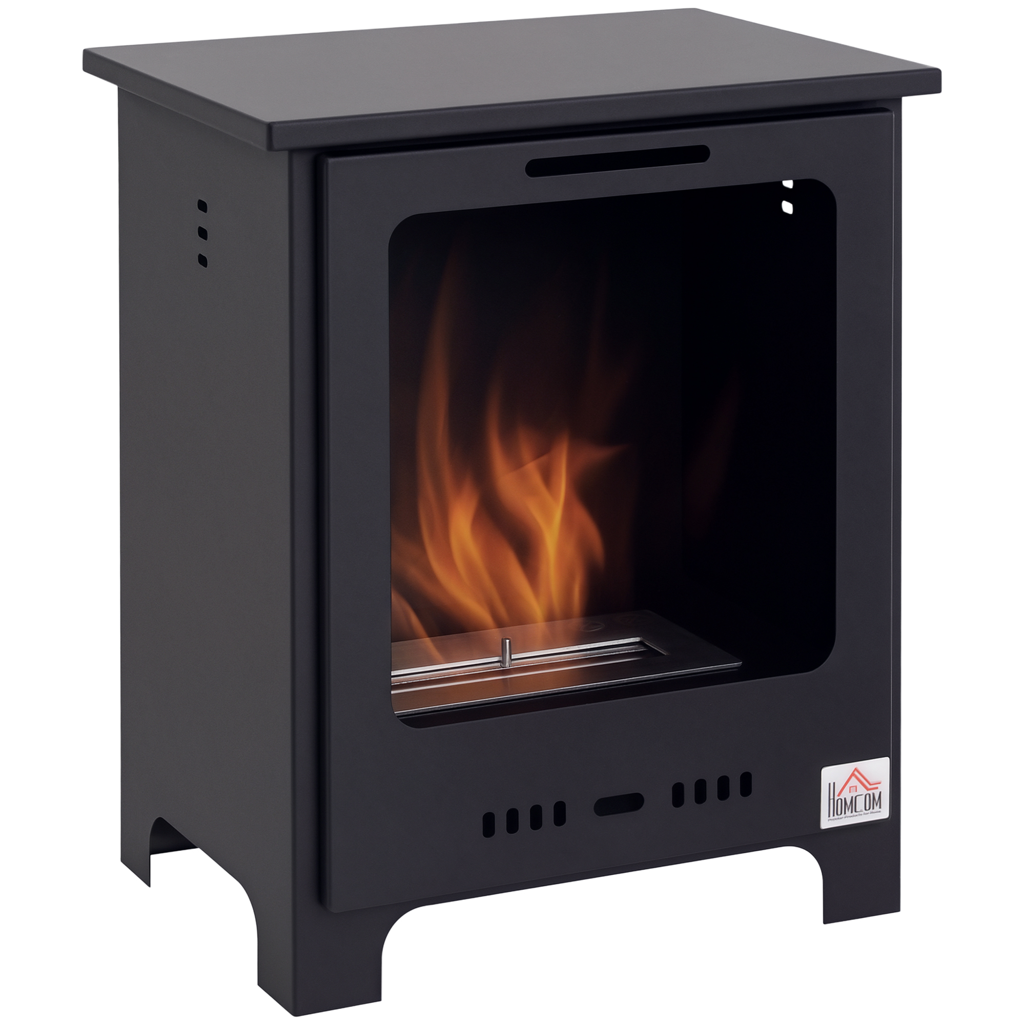 HOMCOM Ethanol-Kamin Bio-Ethanol-Brenner 0,9 L für 3 Stunden Brenndauer, rauchfrei, Metall 40 x 30 x 50 cm, modernes Design Aosom.de
