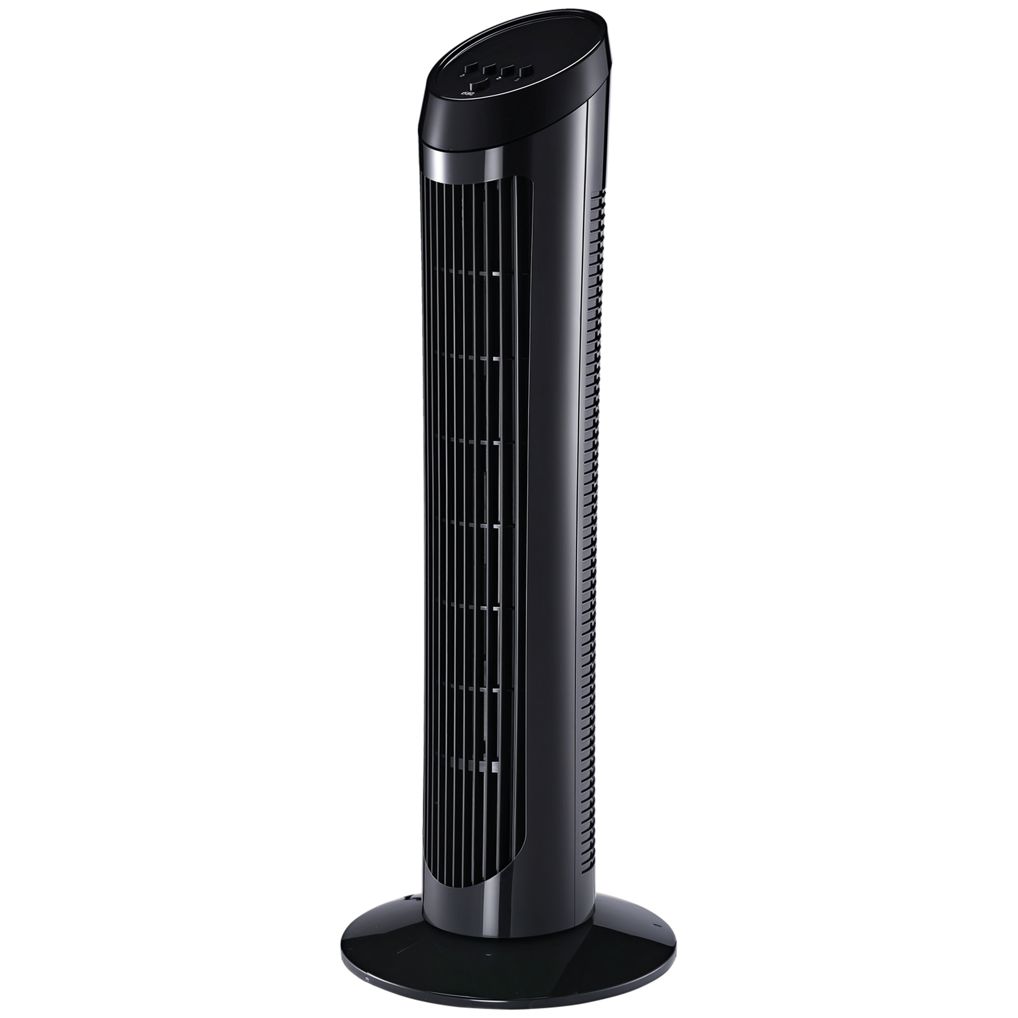 HOMCOM Standventilator 45 W Turmventilator leise 3 Stufen 70° Oszillation ABS Schwarz Ø27 x H75 cm für angenehme Kühlung Aosom.de