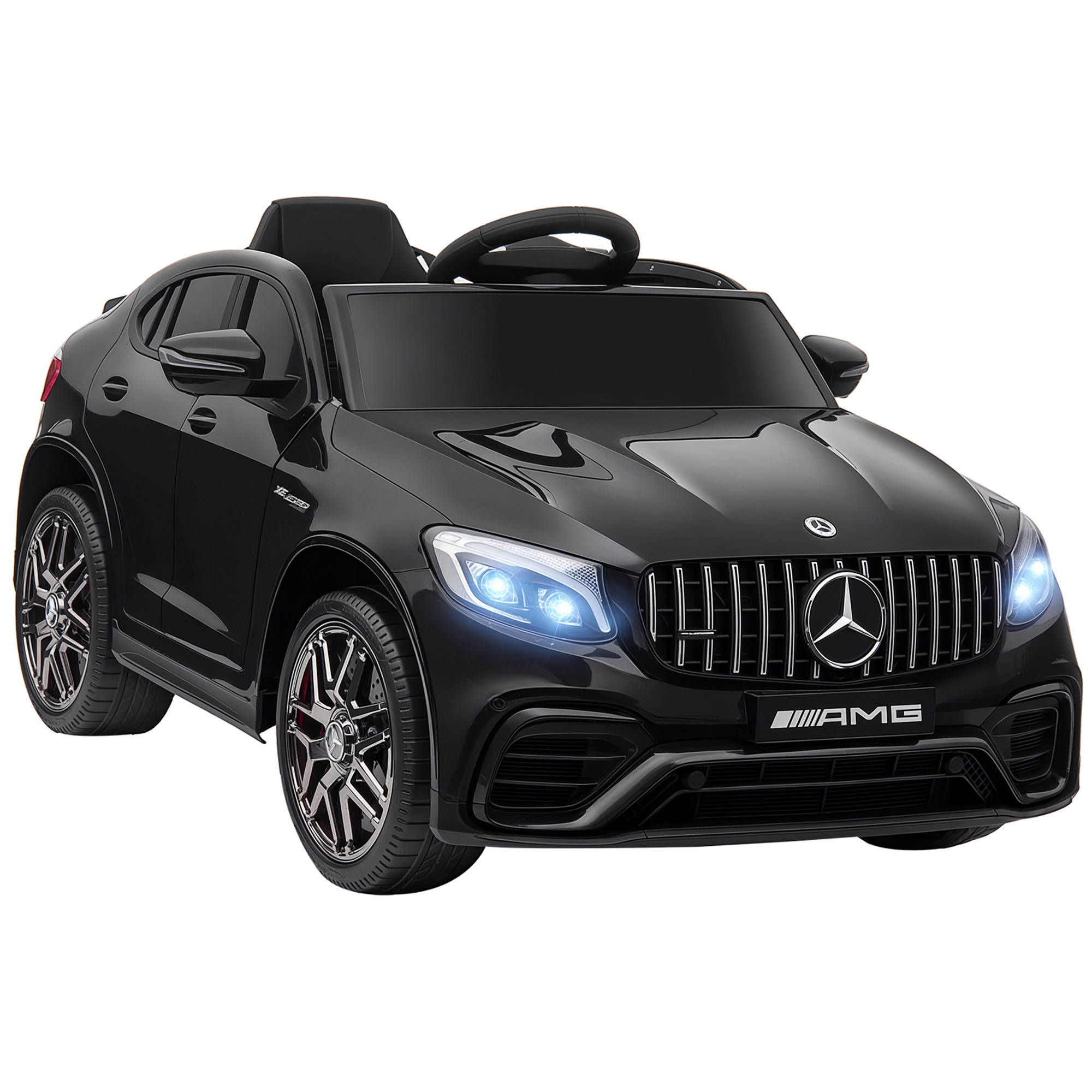 HOMCOM Kinderfahrzeug Mercedes-Benz AMG GLA45 lizenziertes Elektroauto mit Fernbedienung MP3 Sicherheitsgurt für 37-60 Monate Schwarz   Aosom.de