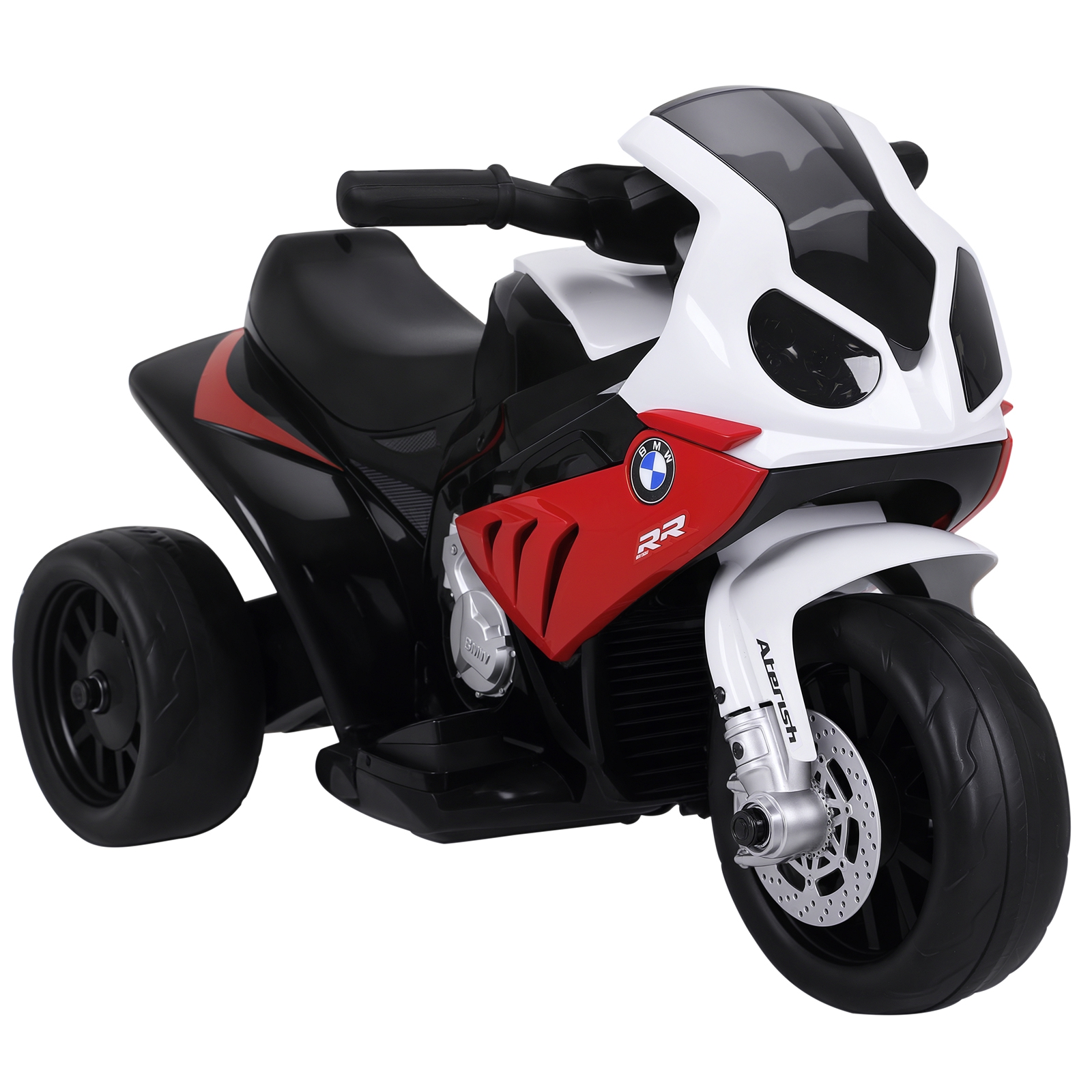HOMCOM BMW S1000RR lizenziertes Elektro-Dreirad Kindermotorrad mit Akku, Kinderfahrzeug, Stahl, Rot, 66x37x44 cm Aosom