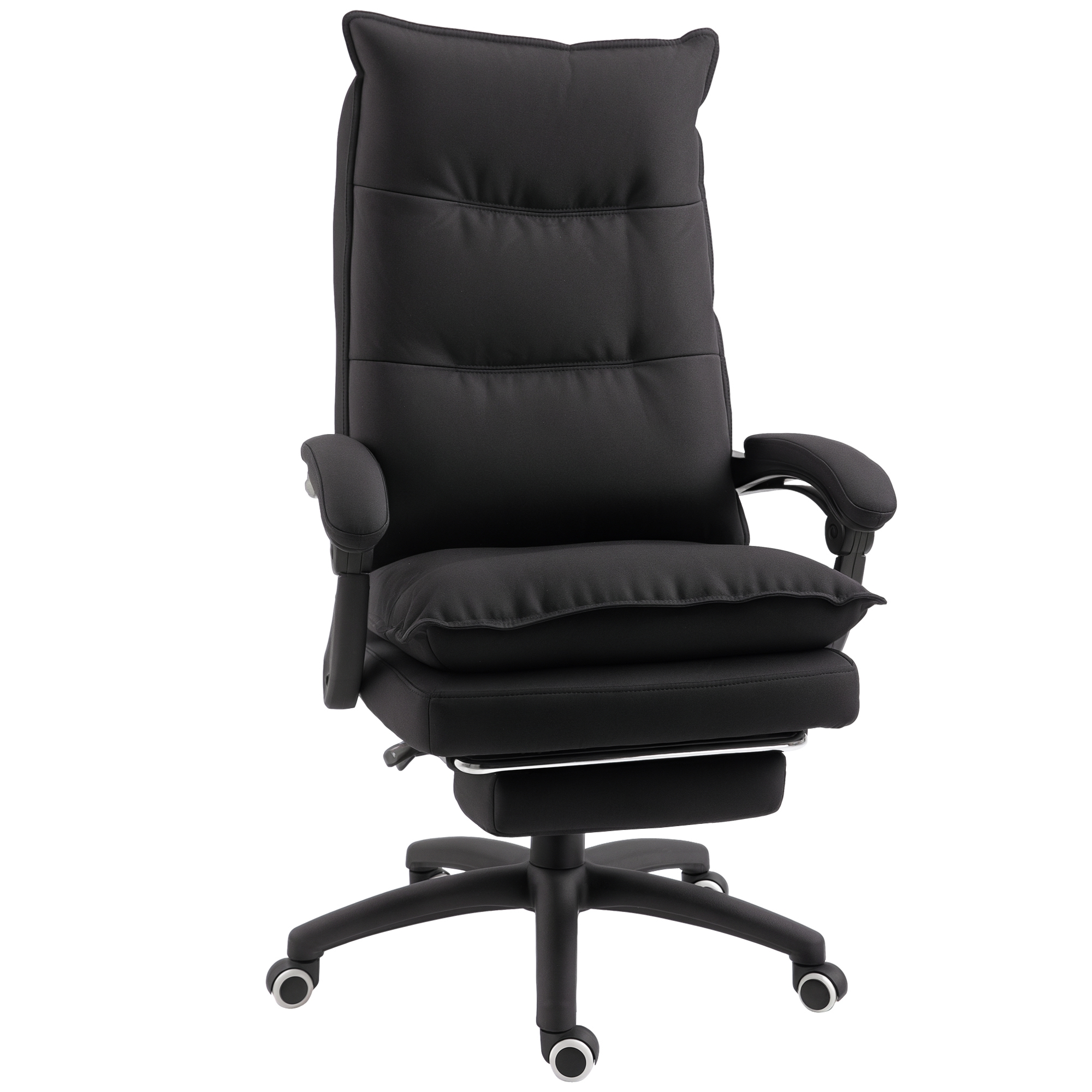 Vinsetto Bürostuhl mit Massagefunktion, bis 120kg, mit Fußstütze, ergonomischer Schreibtischstuhl, höhenverstellbar, Schwarz Aosom.de