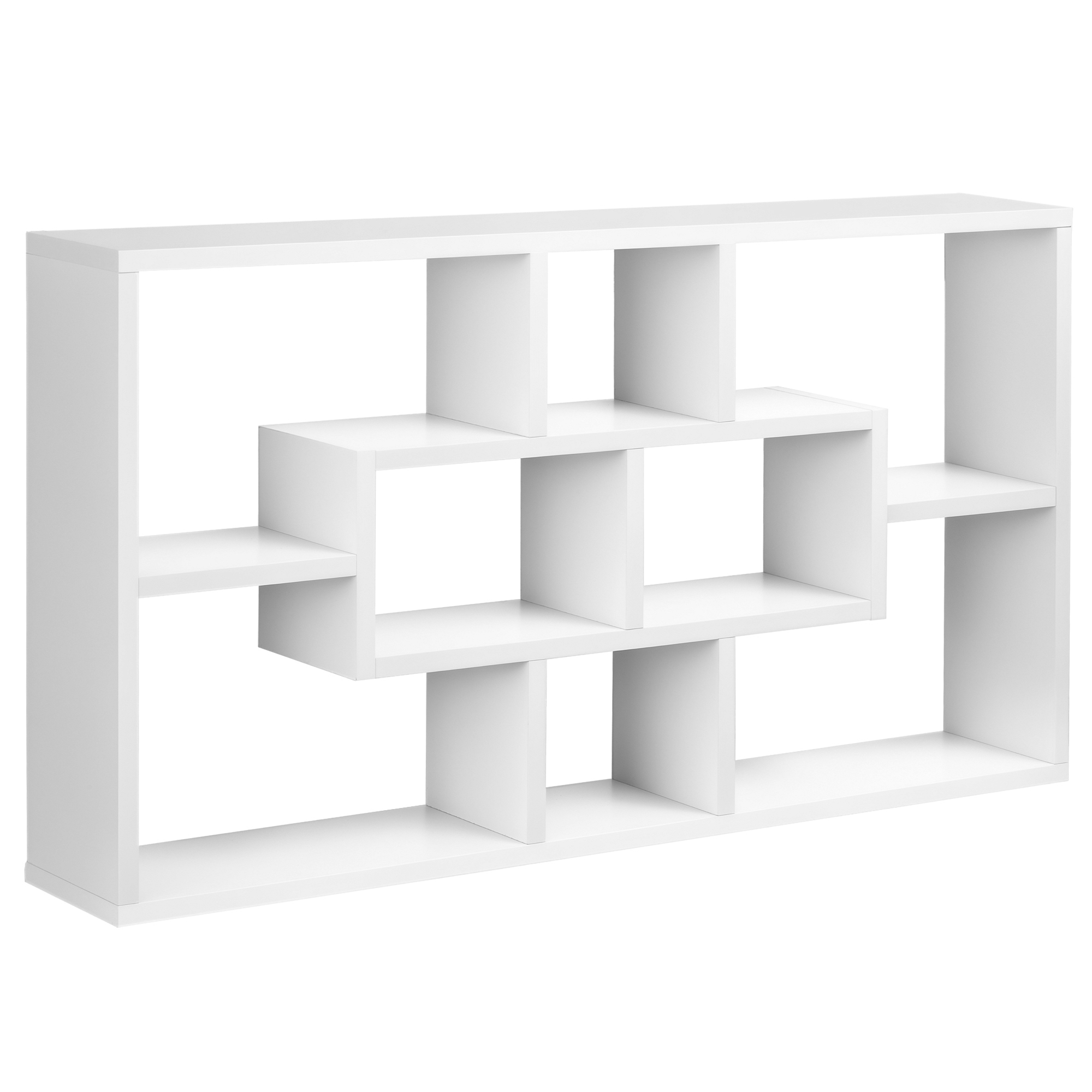 HOMCOM Wandregal Hängeregal Schweberegal Regal Bücherregal Wandboard Organizer Lowboard Holz Weiß 85 x 14,5 x 47,5 cm Aosom