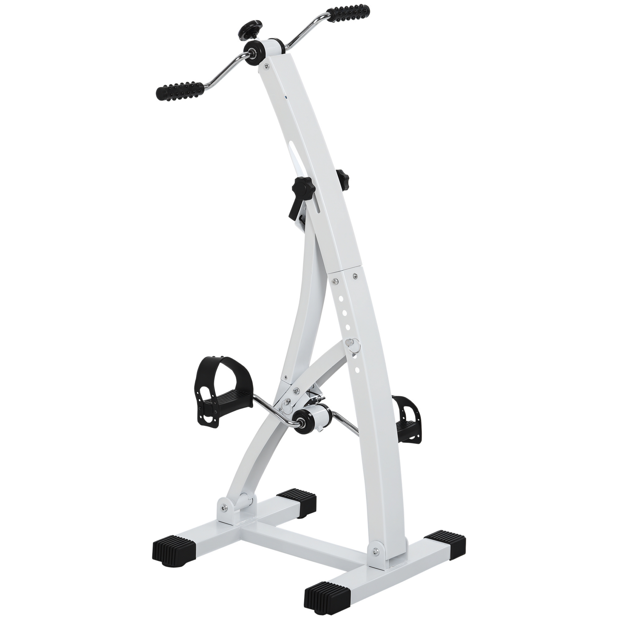 HOMCOM Heimtrainer Bewegungstrainer  Pedaltrainer für Senioren, Stahl, Weiß, 40x42,5x100cm  Aosom