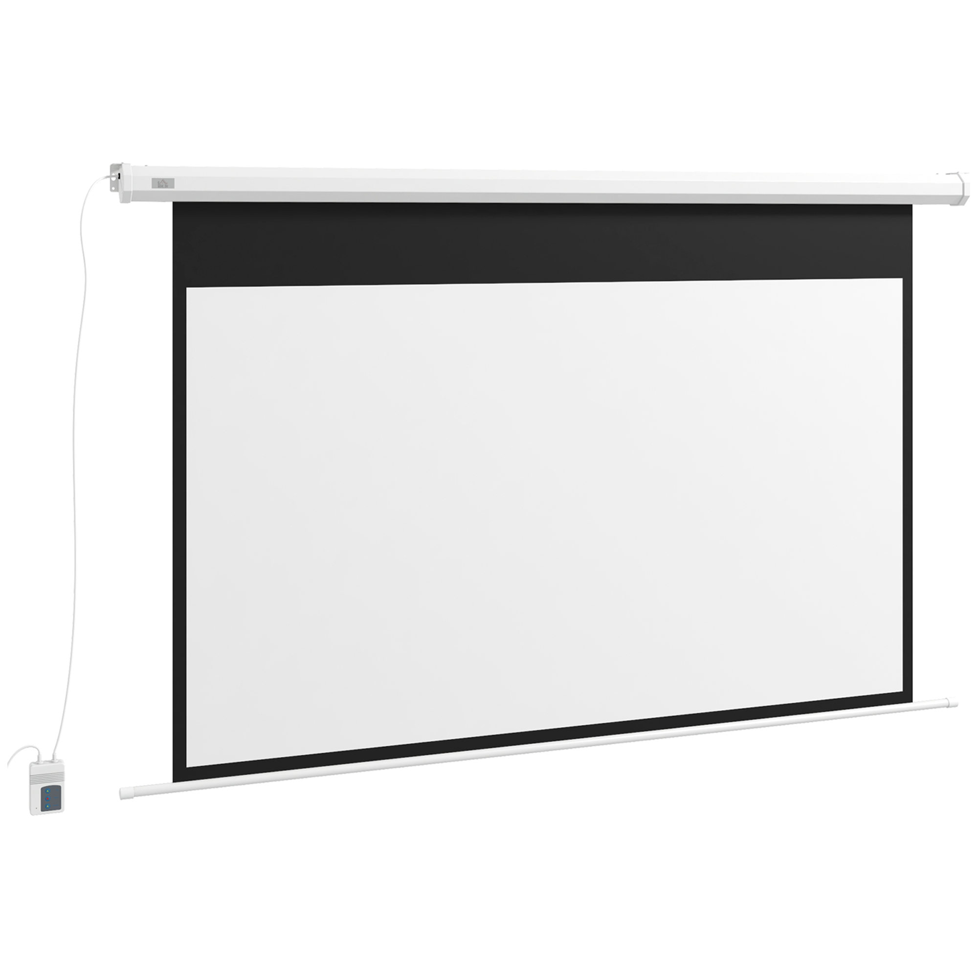 HOMCOM Beamer Leinwand 186 x 105 cm 84 Zoll 16:9 HD 4K Elektrische Projektionsleinwand Motor Leinwand mit Fernbedienung für Heimkino oder Büro-Präsentationen   Aosom