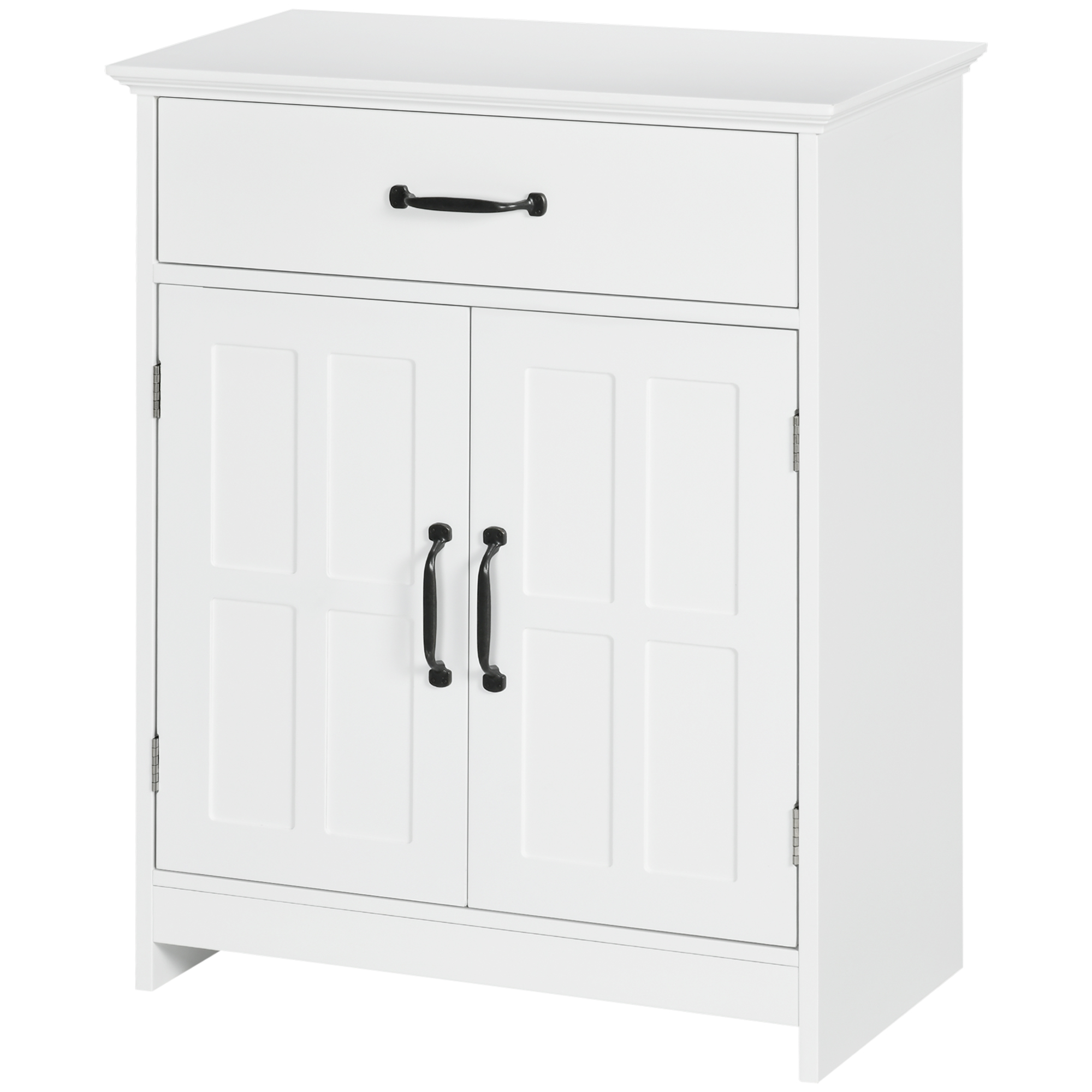 kleankin Badezimmer Unterschrank mit Doppeltür, Schublade und verstellbarem Regal, Aufbewahrungsmöbel für Wohnzimmer, Toilette, 60 x 30 x 75 cm, weiß   Aosom