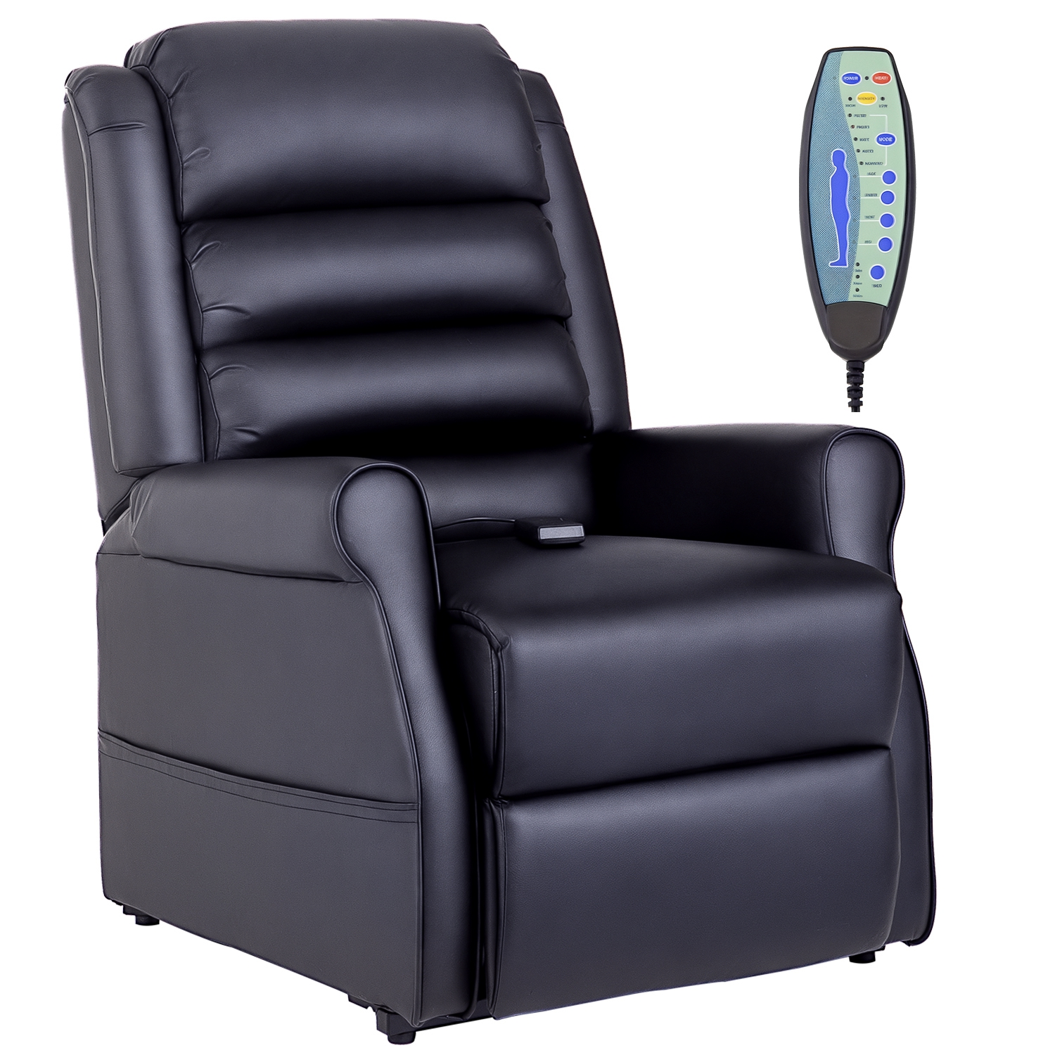 HOMCOM Sessel mit Aufstehhilfe, Massagesessel mit Liegefunktion, Relaxsessel mit USB-Anschluss, Aufstehsessel mit Fernbedienung, Heizfunktion   Aosom