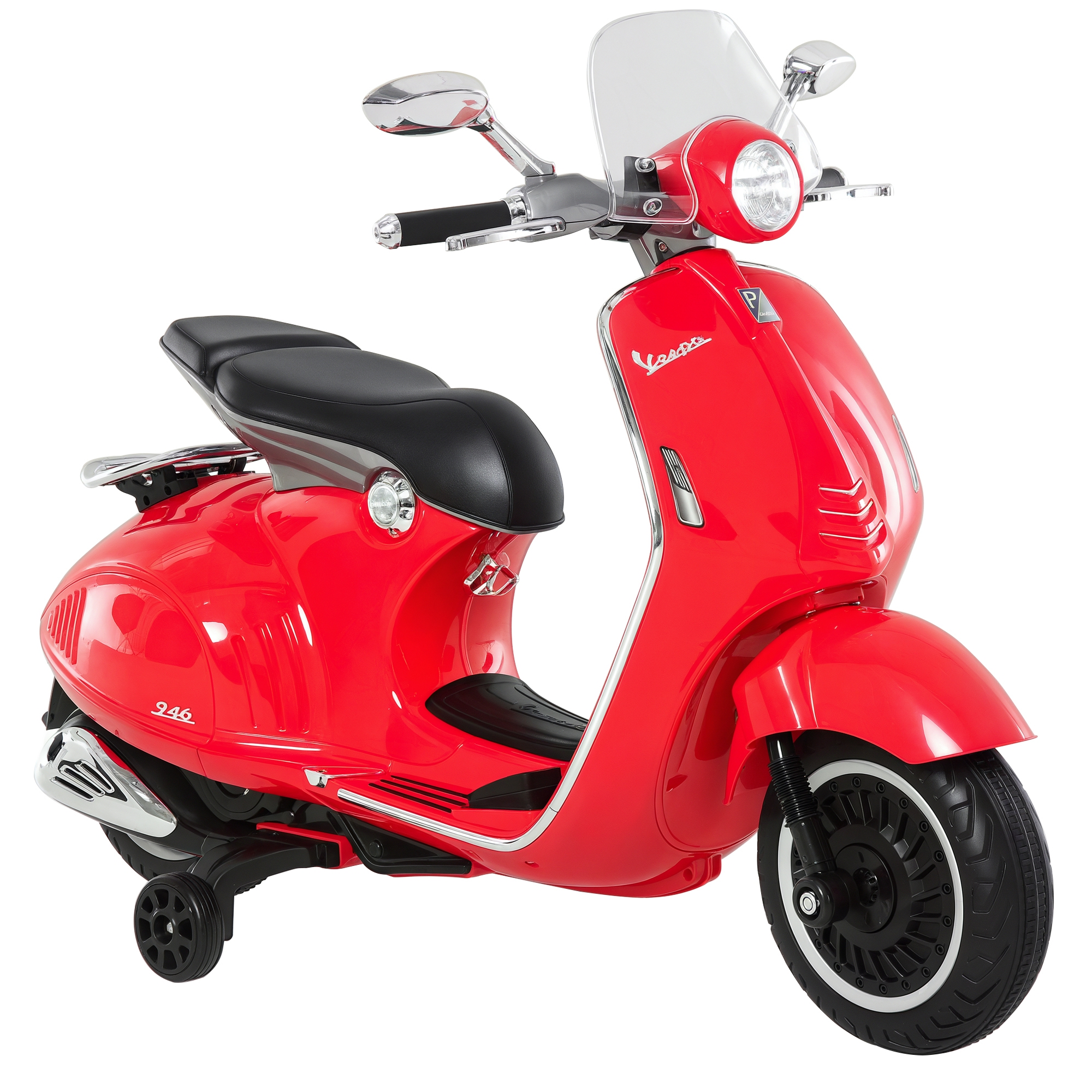 HOMCOM Elektrofahrzeug, Kinderfahrzeug, Kindermotorrad, Elektro-Motorrad mit MP3-Musik Beleuchtung, 3-6 Jahre, PP, Rot, 108 x 49 x 75 cm   Aosom