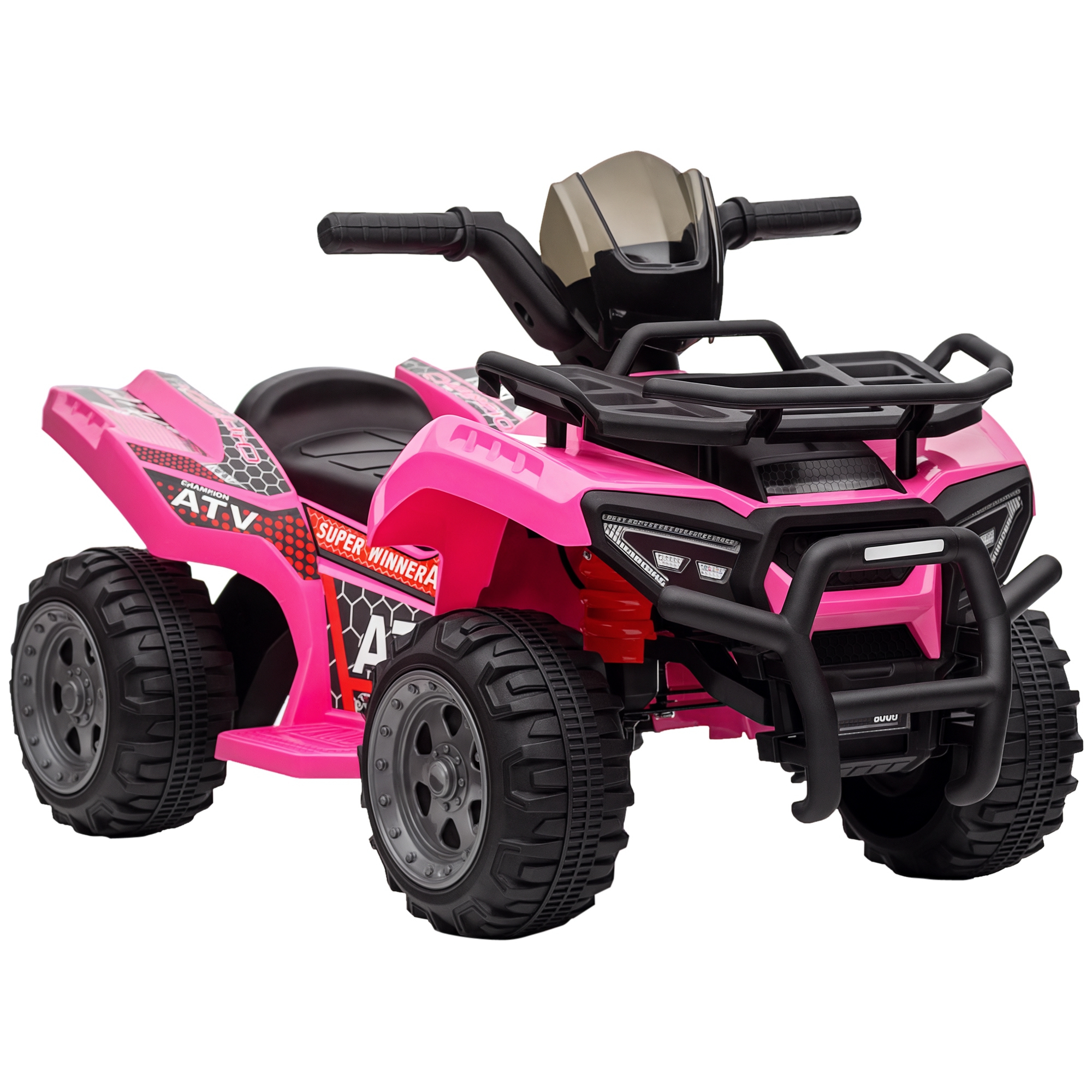 HOMCOM Mini Elektro-Quad für Kinder 18-36 Monate, Elektro ATV mit LED Frontlicht, Metall & PP-Kunststoff, rosa, sicherer Fahrspaß für kleine Abenteurer   Aosom.de
