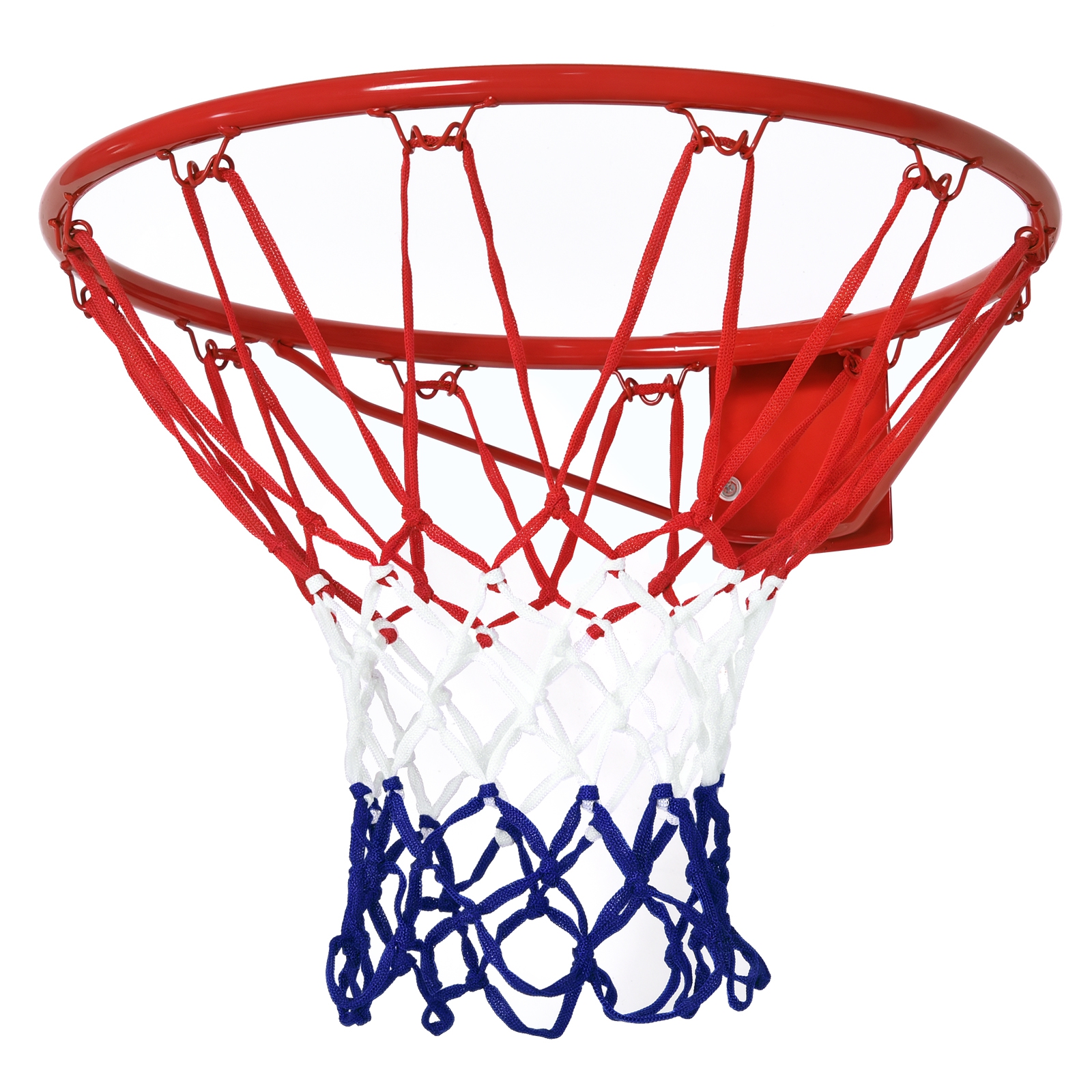 HOMCOM Basketballkorb mit Netz 46 cm, Stahlrohr & Nylon, rot blau weiß, ideal für Garten & Freizeit   Aosom.de
