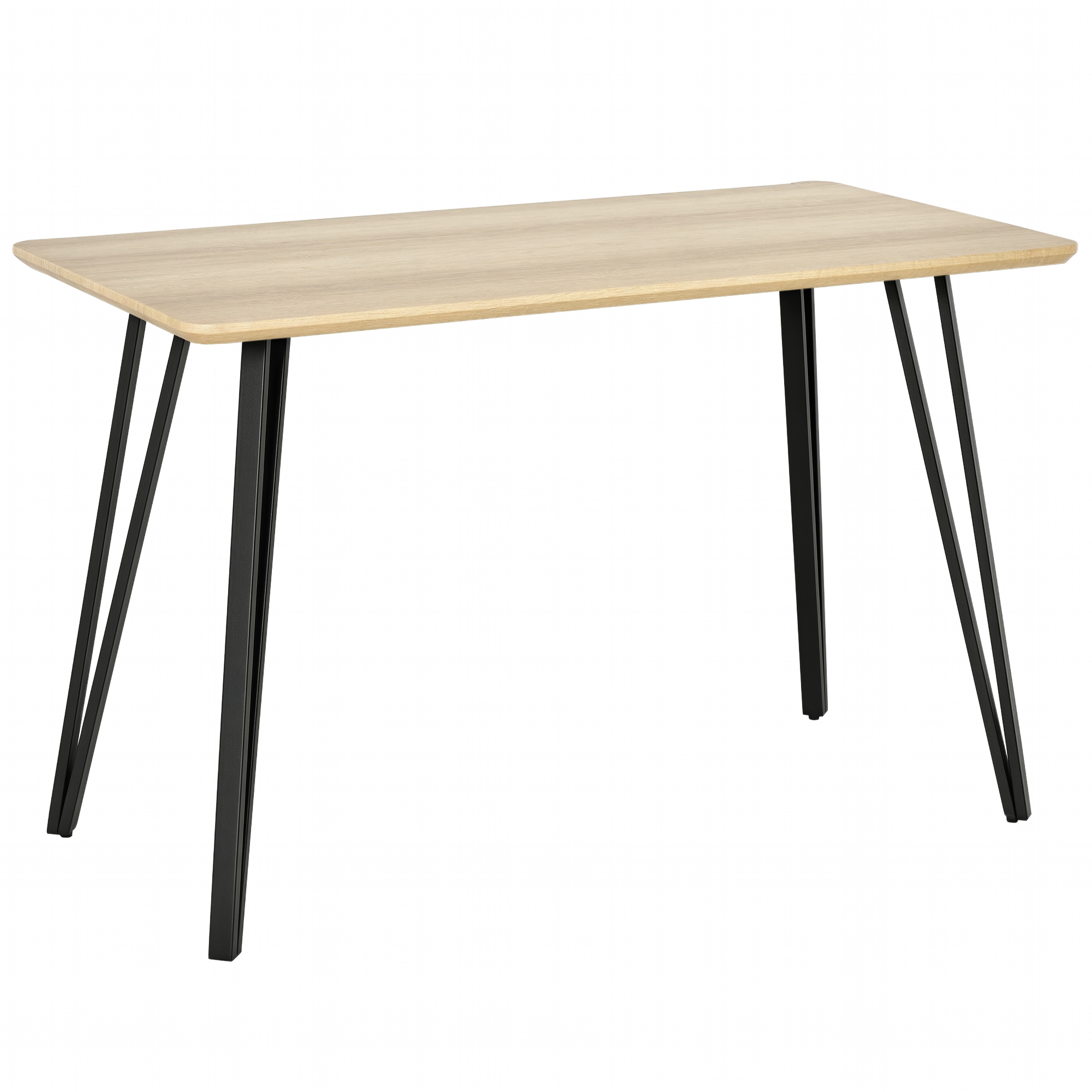 HOMCOM Esstisch mit Haarnadel-Design Küchentisch Esszimmertisch Vintage-Industriestil Stahl MDF Natur 120 x 60 x 75 cm   Aosom