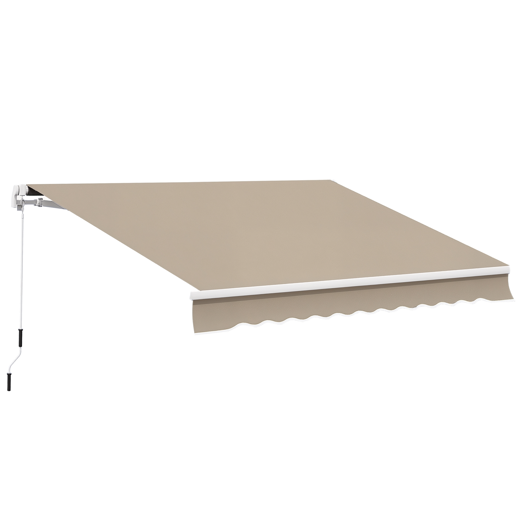 Outsunny Alu-Gelenkarmmarkise 3,95m Sonnenschutz Beige für Balkon & Terrasse   Aosom