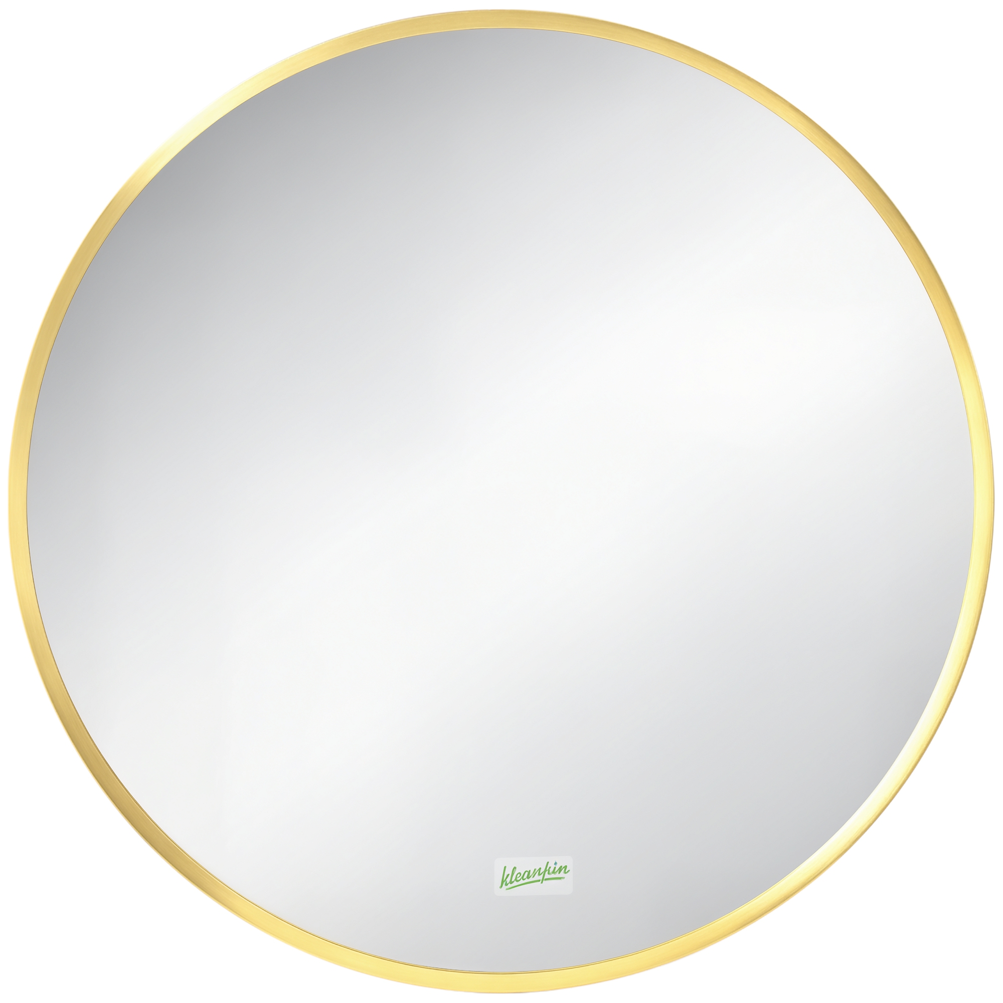 kleankin LED Badspiegel runder Wandspiegel Ø50 cm mit Memoryfunktion IP44 für Badezimmer Wohnzimmer Schlafzimmer Gold Aluminium Aosom.de