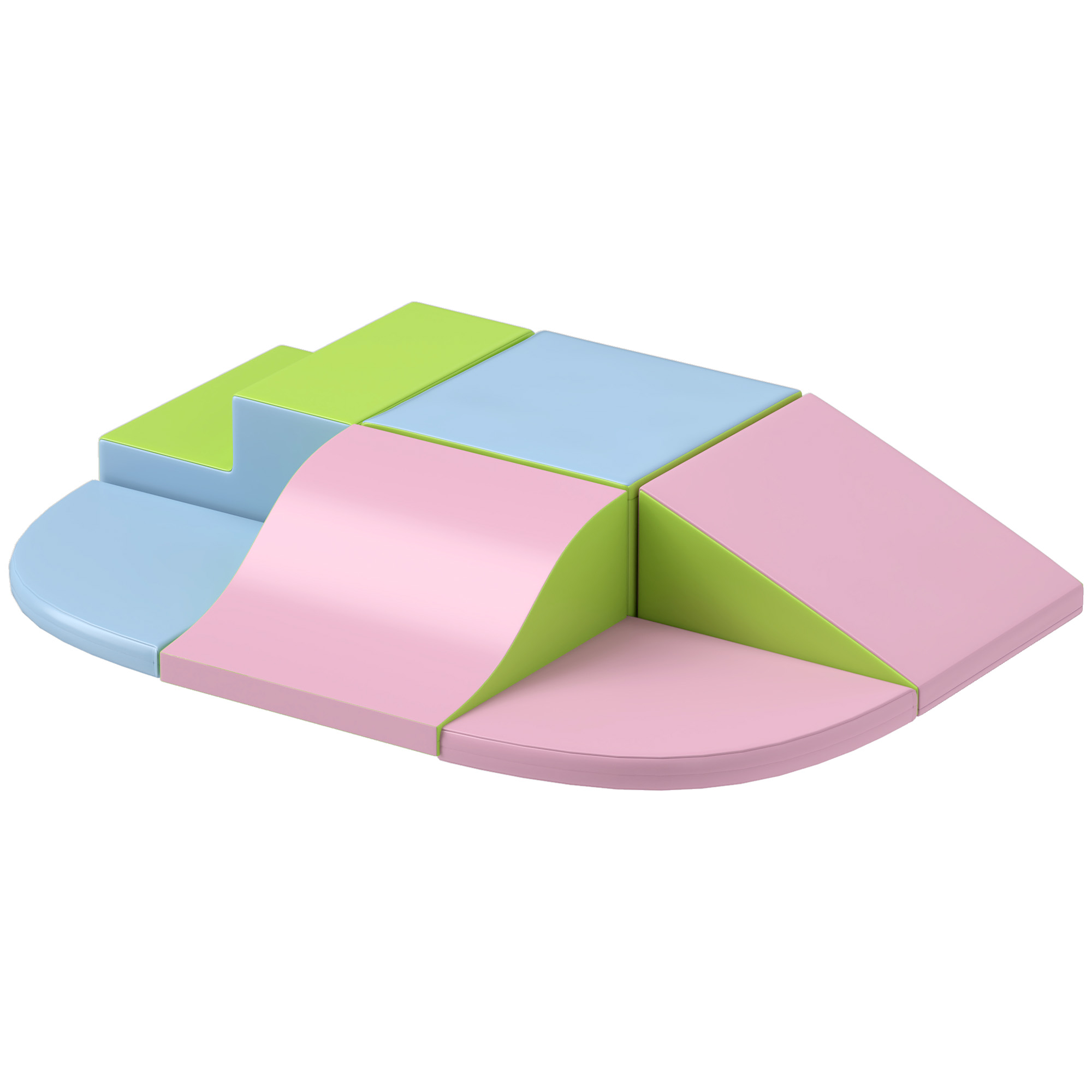 HOMCOM Baby Motorikparcours 6 Stück, Baby Motorikmodul aus EPE-Schaumstoff mit PU-Bezug und EPE-Füllung, Schaumstoffbauklötze, pädagogisches Spielzeug für Vorschulkinder, Mehrfarbig   Aosom