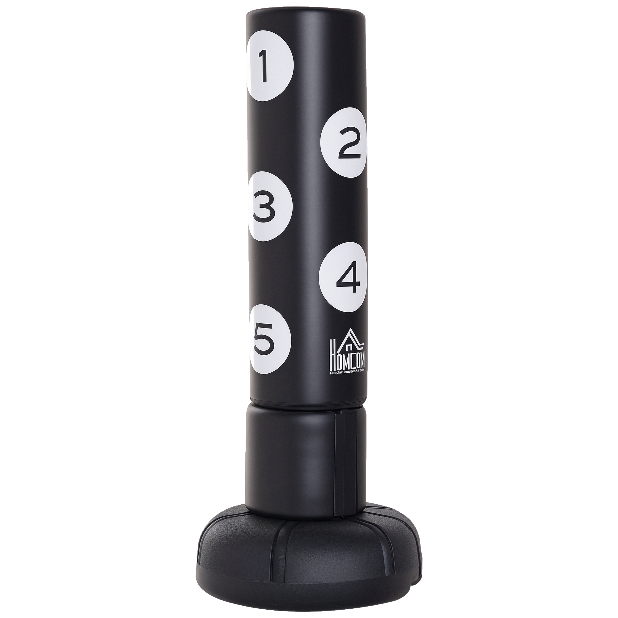 HOMCOM freistehender Boxsack 176cm für Erwachsene mit FLEX-System, Standboxsack für effektives Training, HDPE PVC EPE, Schwarz   Aosom.de