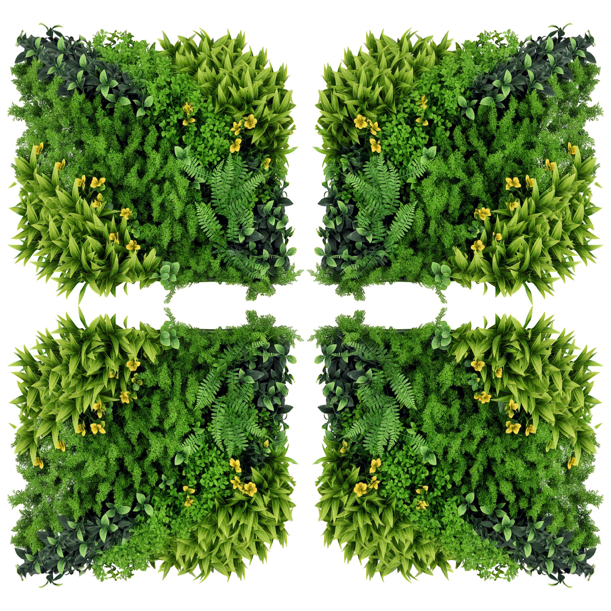 Outsunny Künstliche Pflanzenwand 12 Stück UV-Schutz Sichtschutz 50x50 cm mehrblättriges Design für Garten Balkon Terrasse   Aosom.de