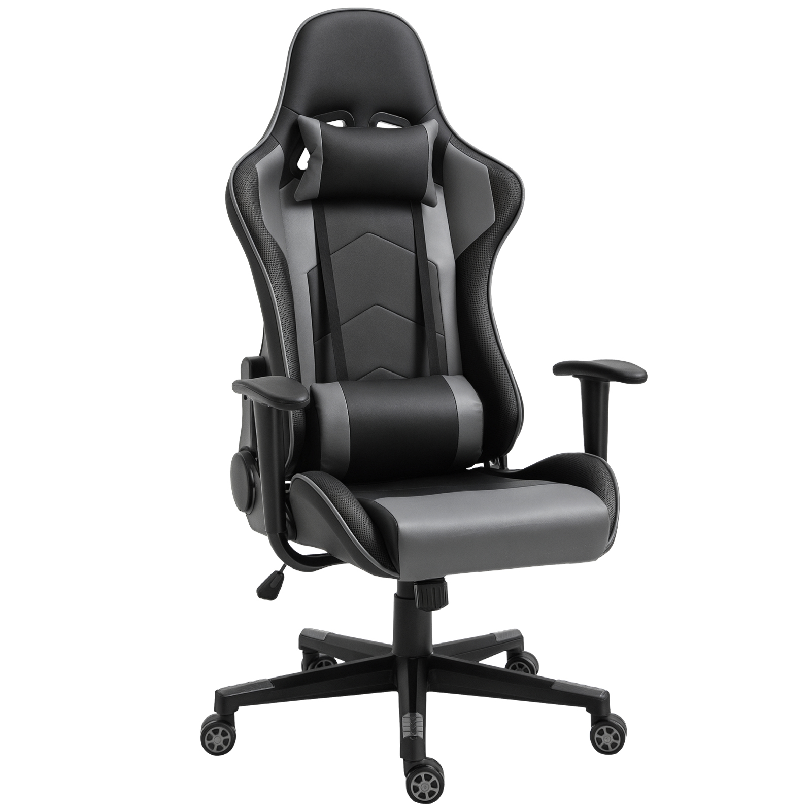 Vinsetto Ergonomischer Bürostuhl Gaming Stuhl Drehstuhl aus Kunstleder & Schaumstoff Schwarz 67,5x74x126-136cm für komfortables Arbeiten & Spielen Aosom.de