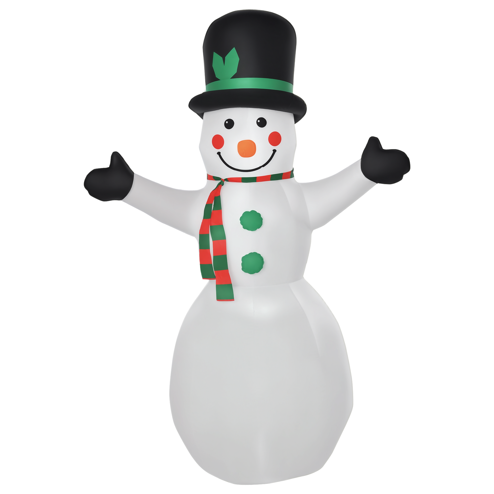 HOMCOM Aufblasbarer Schneemann 1,93 m Weihnachtsdeko mit 2 Modulleuchten für Garten & Party, Polyester Weiß 130 x 72 x 193 cm Aosom.de