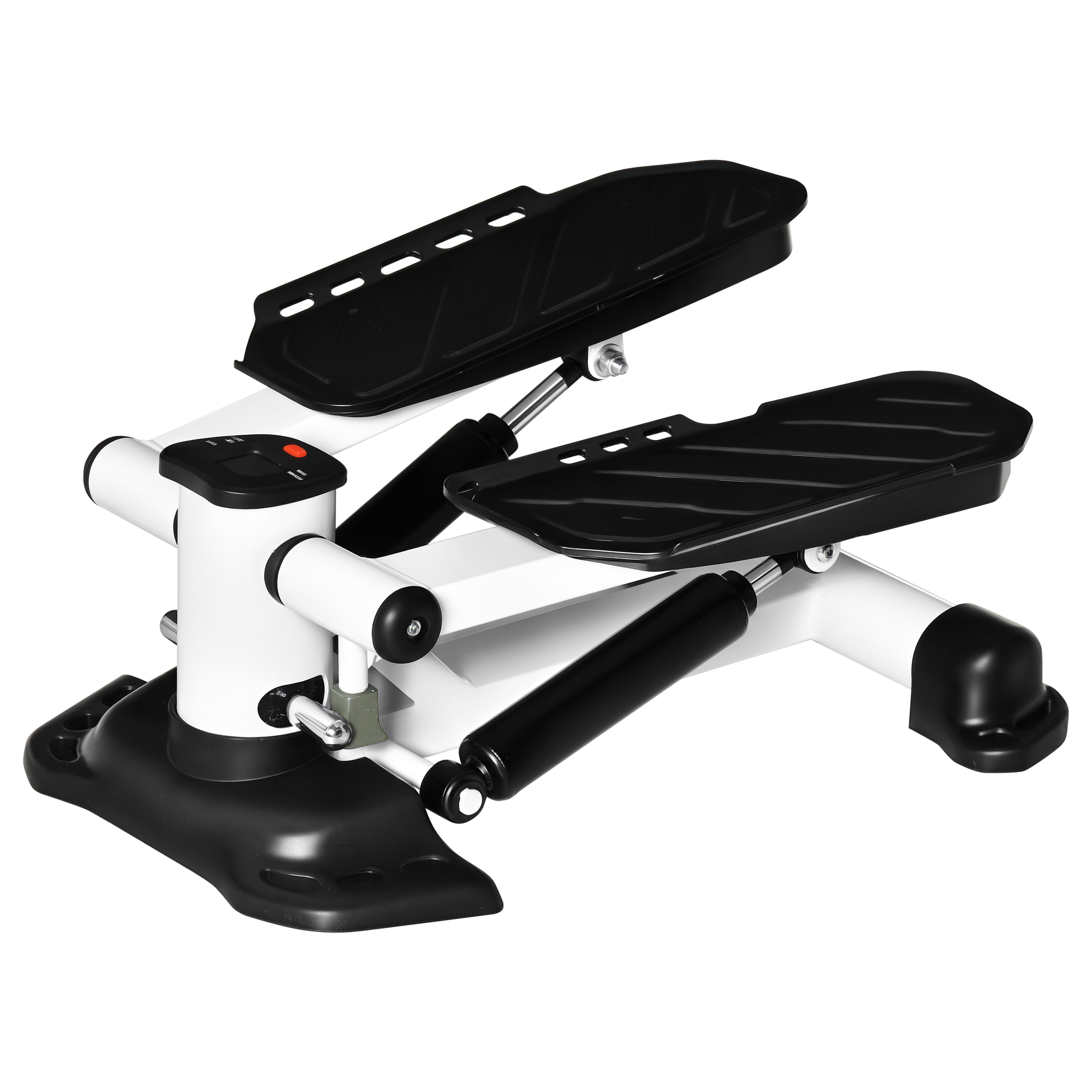 HOMCOM Mini Stepper kompaktes Fitnessgerät mit LCD-Bildschirm große Pedale Metall ABS Weiß Schwarz 48x34x21cm ideal für Zuhause   Aosom.de