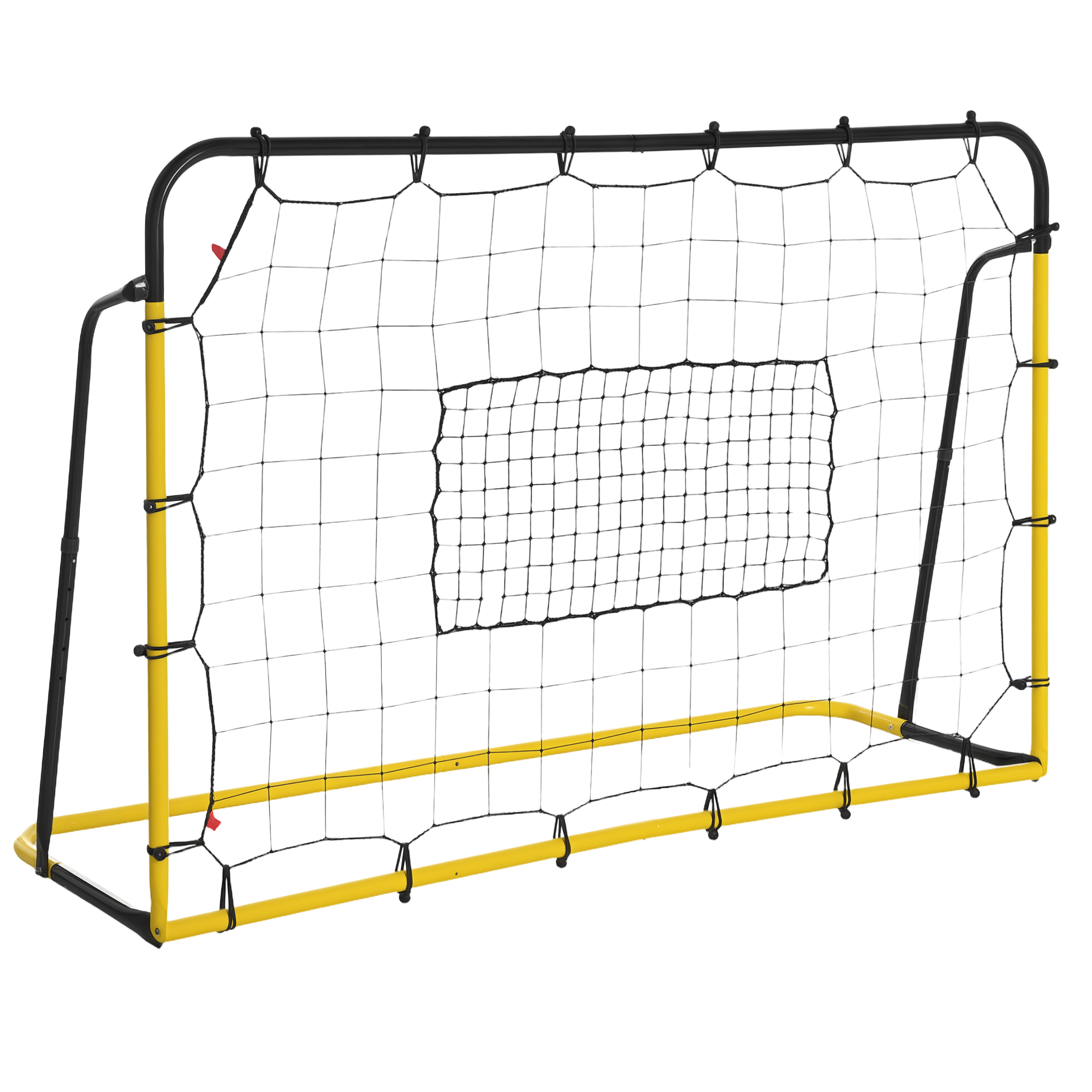 HOMCOM Kickback Fußball Rebounder Tor Rückprallwand 184x63x123 cm für Fußball Basketball Baseball, gelb schwarz   Aosom.de