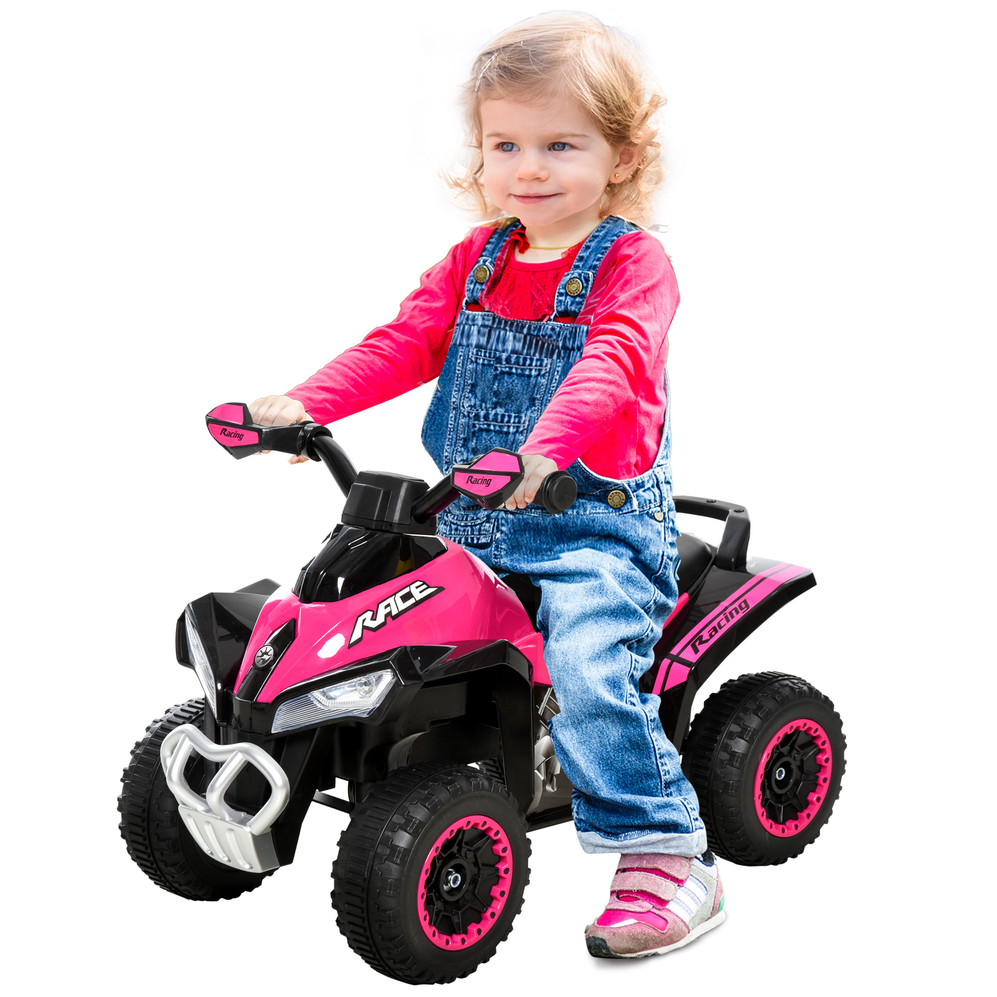 HOMCOM Rutschauto Kinderfahrzeug Tretauto Licht Musik 18-36 Monate Kunststoff Stahl Rosa 67,5x38x44cm   Aosom