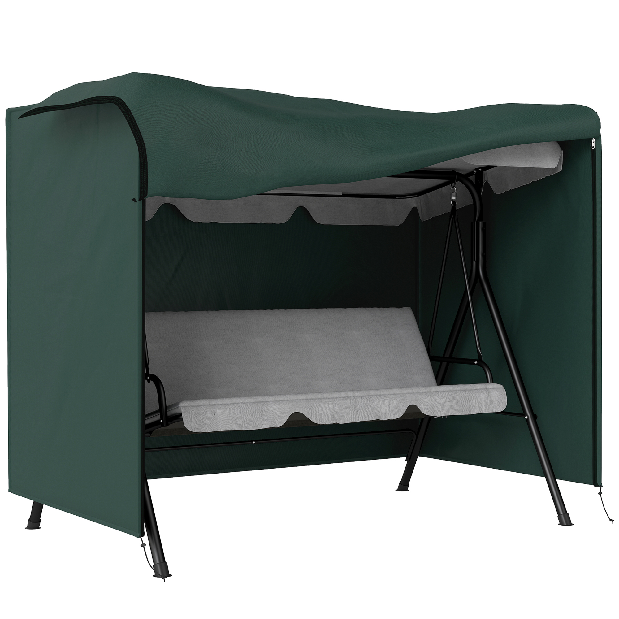 Outsunny Abdeckung für Gartenschaukel, Schutzhülle für Hollywoodschaukel, Abdeckhaube, Wasserfest, Sonnenschutz, Oxford, 205x124x164cm Aosom