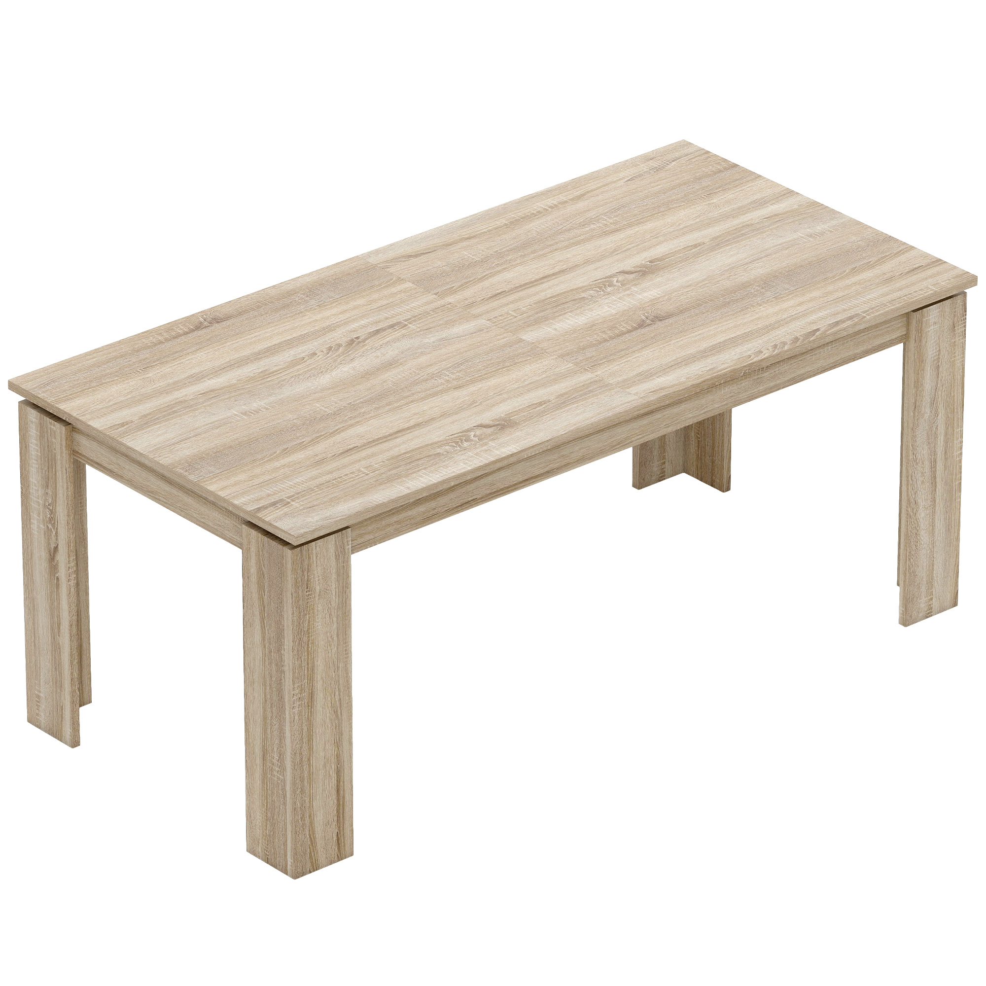 HOMCOM Esstisch ausziehbar 180-260 x 90 cm Küchentisch für 8-10 Personen, moderner Esszimmertisch für kleine Räume, Esszimmer, Eiche Aosom