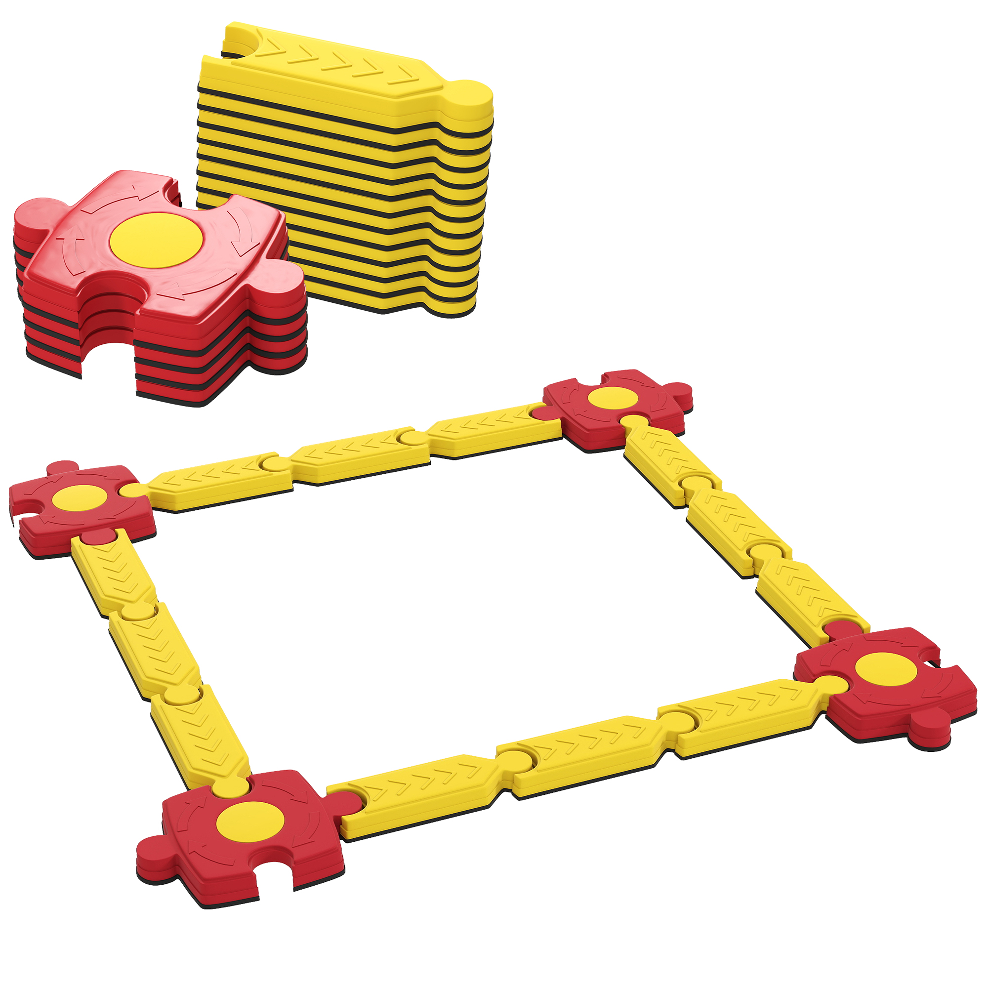 AIYAPLAY Kinder Schwebebalken Balancierbalken mit 4 Balanciersteine Sensorisches Spielzeug für Koordination und Stabilität Balance-Board für Drinnen und Draußen, 3-8 Jahre Kinder Gelb   Aosom