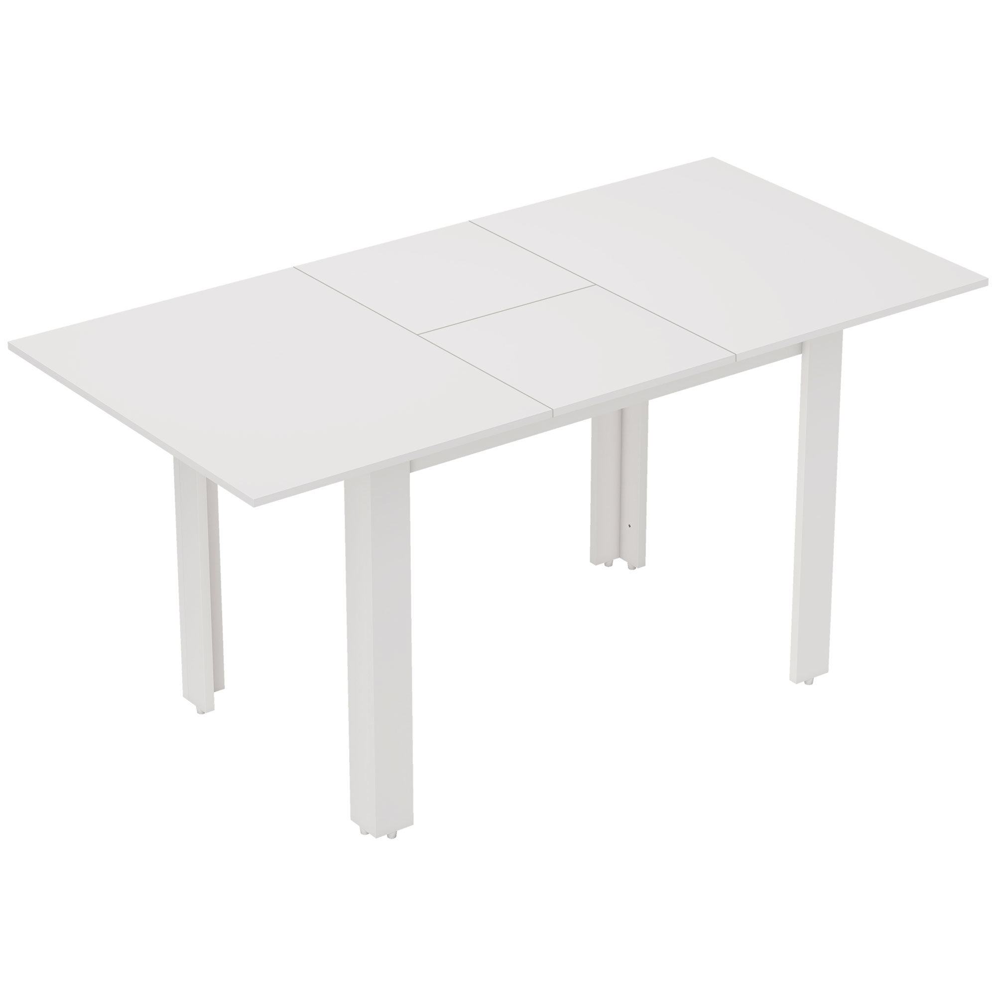 HOMCOM Esstisch ausziehbar 120-160 x 80 cm Küchentisch für 4-6 Personen Modern Esszimmertisch für Küche, Esszimmer, Hochglanzweiß Aosom