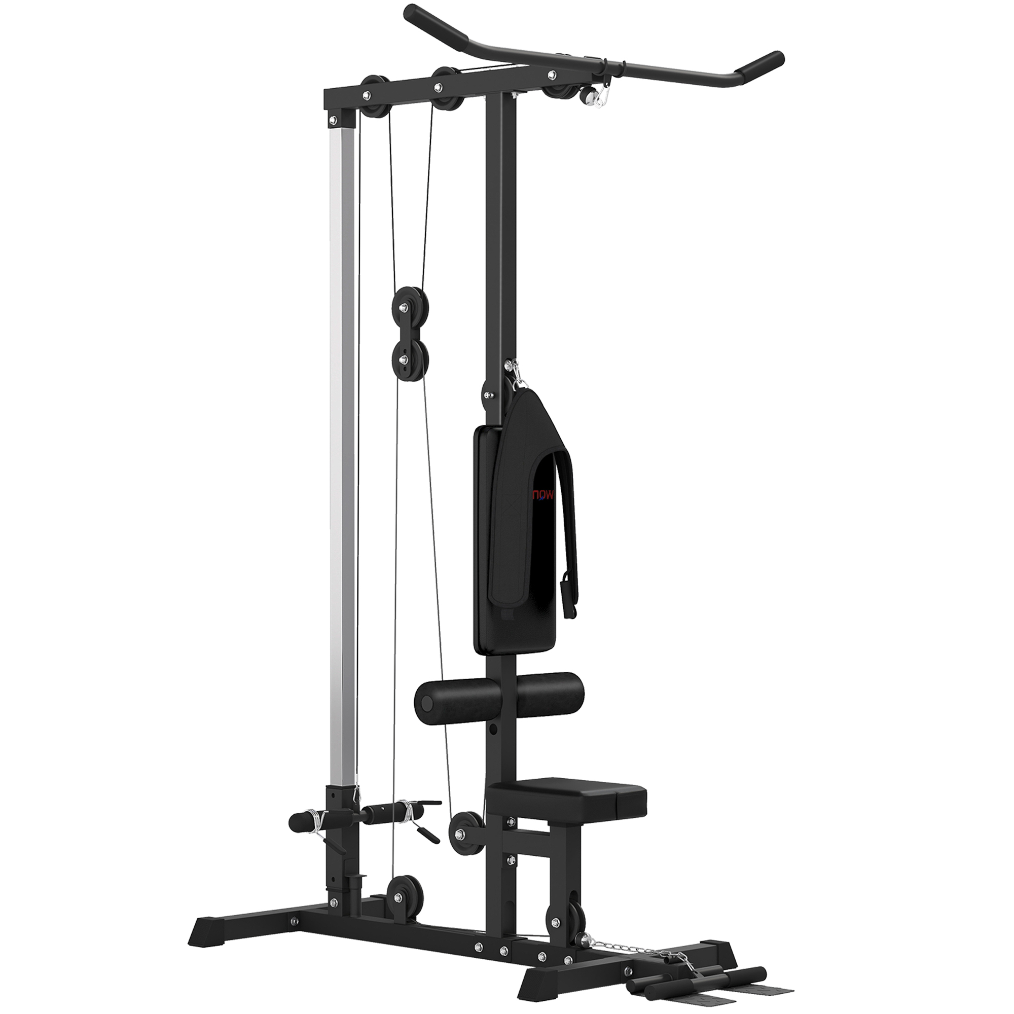 SPORTNOW Kraftstation für Zuhause multifunktionale Fitnessstation mit Latzugstange Seilzugsystem, bis 50 kg Gewichte Fitnessgeräte für Homegym Krafttraining   Aosom