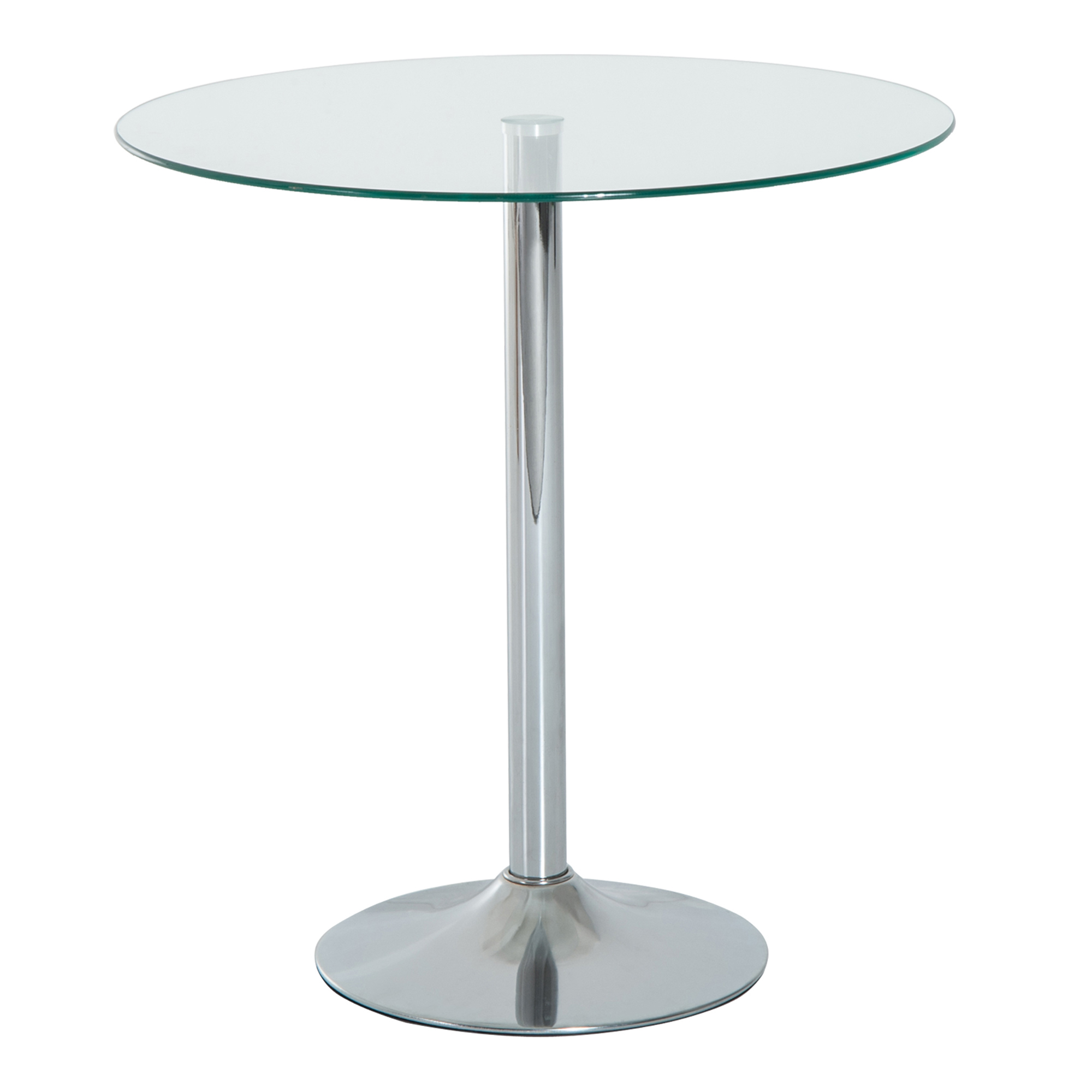 HOMCOM Esstisch, Runder Küchentisch mit Tischplatte aus Glas, Moderner Kaffeetisch Bartisch mit Metallgestell, Esszimmertisch für 2 Personen, Ø70 x 74,5 cm, Transparent   Aosom