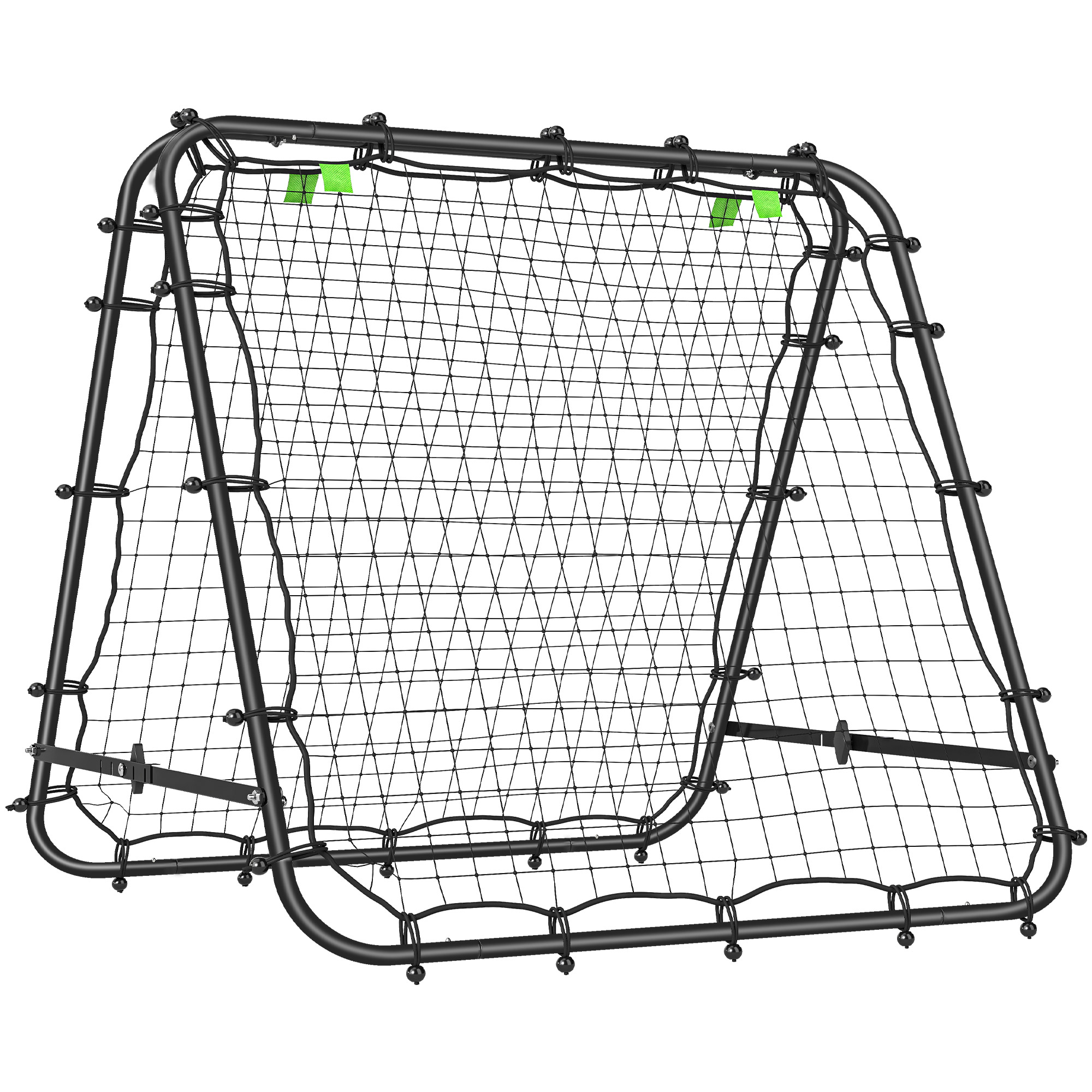 HOMCOM Fußball Rebounder Kickback Tor Rückprallwand Netz beidseitiger Rückprall Verstellbar in 5 Stufen für Fußball Training Stahl Schwarz 100 x 95 x 90 cm   Aosom