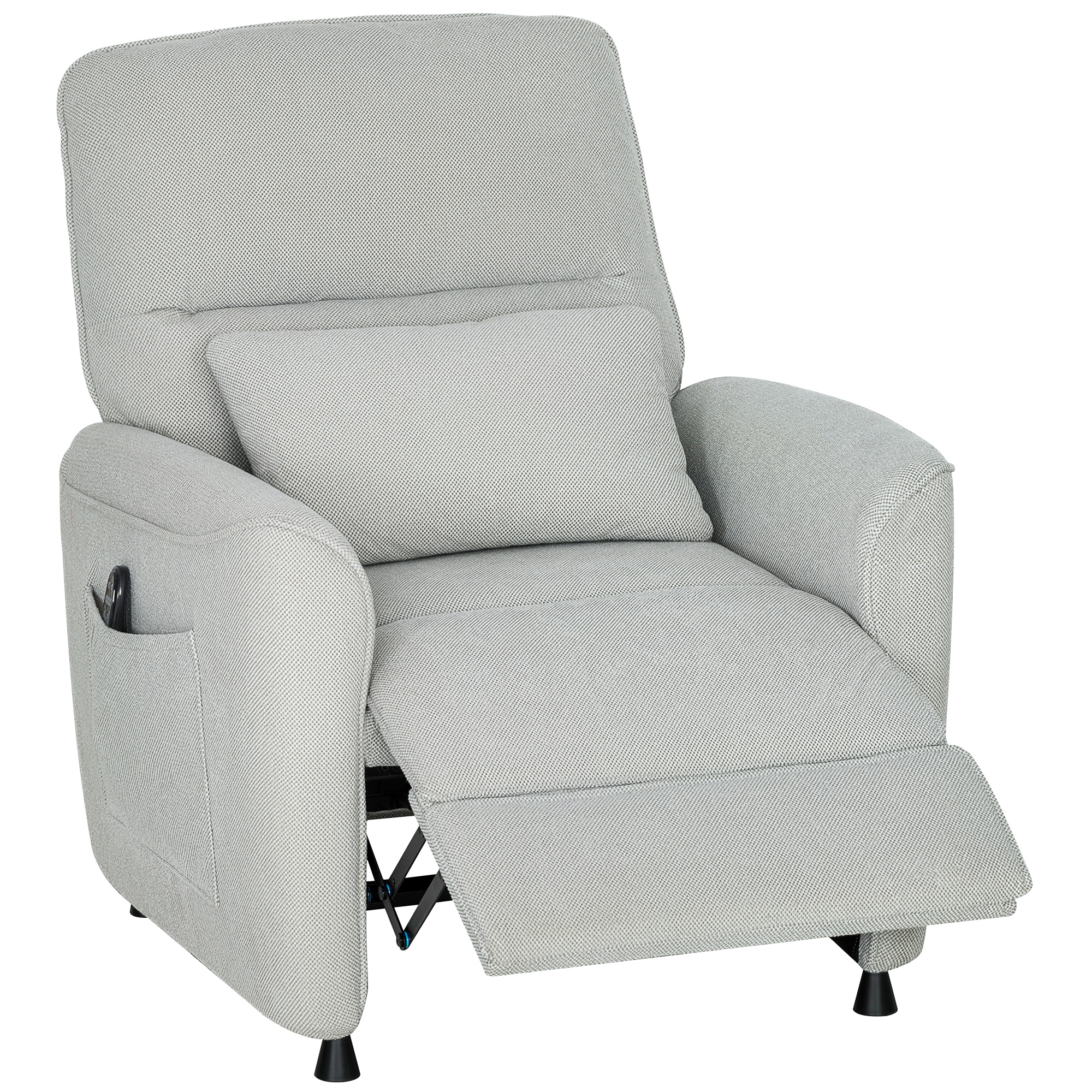 HOMCOM Elektrischer Massagesessel mit Heizfunktion, leise, 150° Liegesessel in Chenille mit Kissen, Memory-Funktion, 2 Fernbedienungen, Fußstütze, Wohnzimmer Büro, Hellgrau Aosom