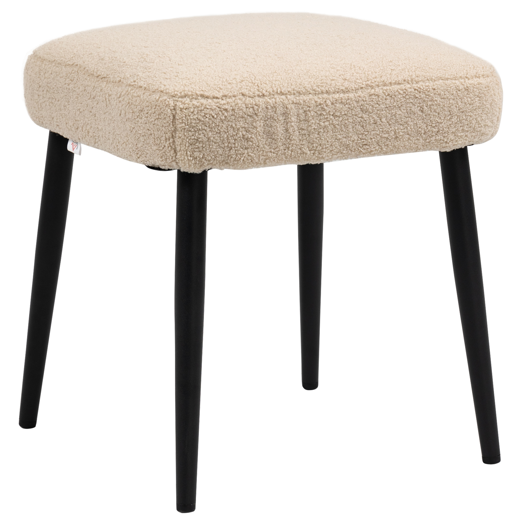HOMCOM Fußhocker quadratischer Sitzhocker Schminkhocker Kaschmir-Optik mit Stahlbeinen für Wohnzimmer Schlafzimmer Beige 42x42x47cm Aosom.de