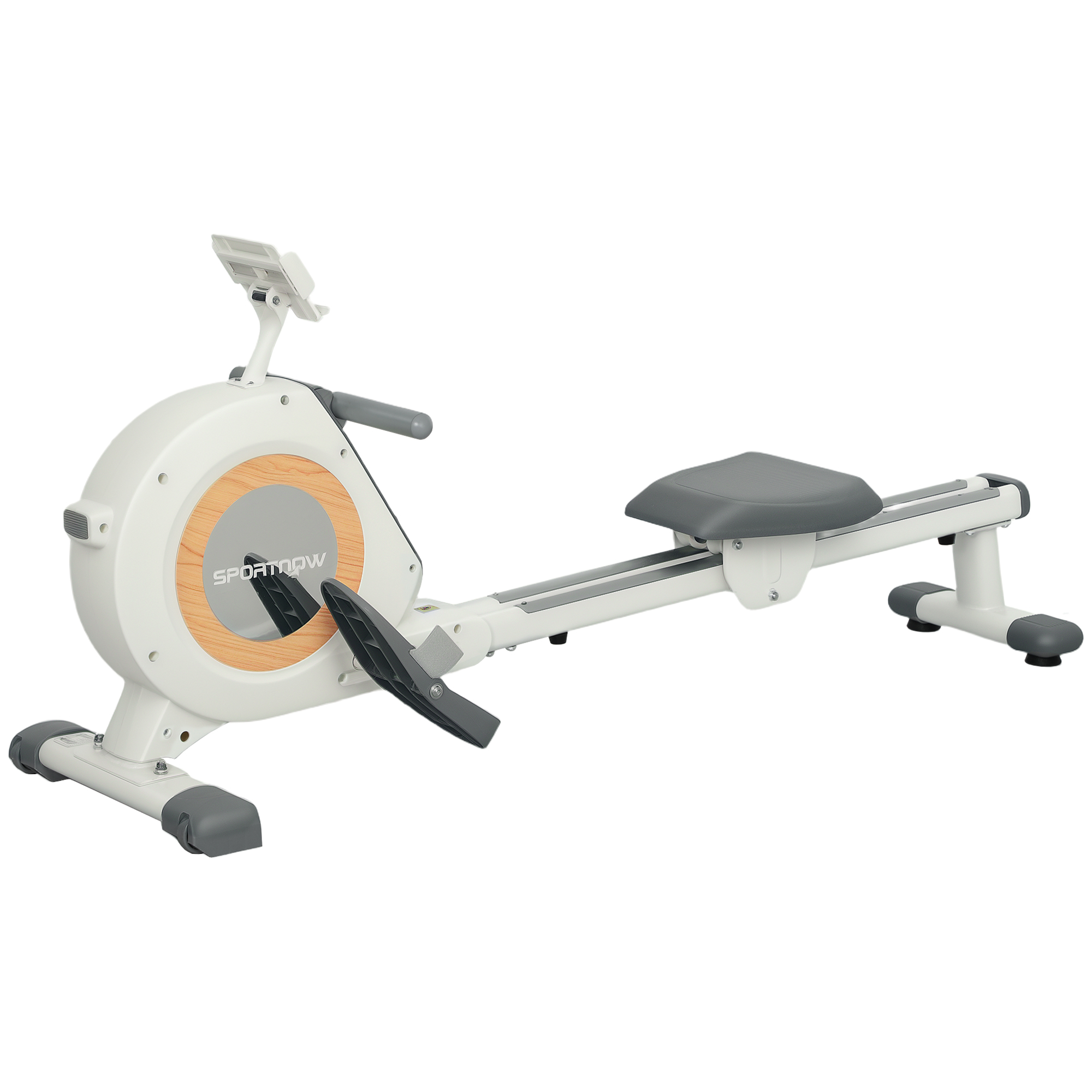 SPORTNOW Rudergerät für Zuhause, Magnetisches Rudergerät mit 16 Widerstandsstufen, LCD-Monitor, Rudermaschine mit Telefon-/IPAD-Halter,  für Cardio-Training, bis 150kg belastbar   Aosom