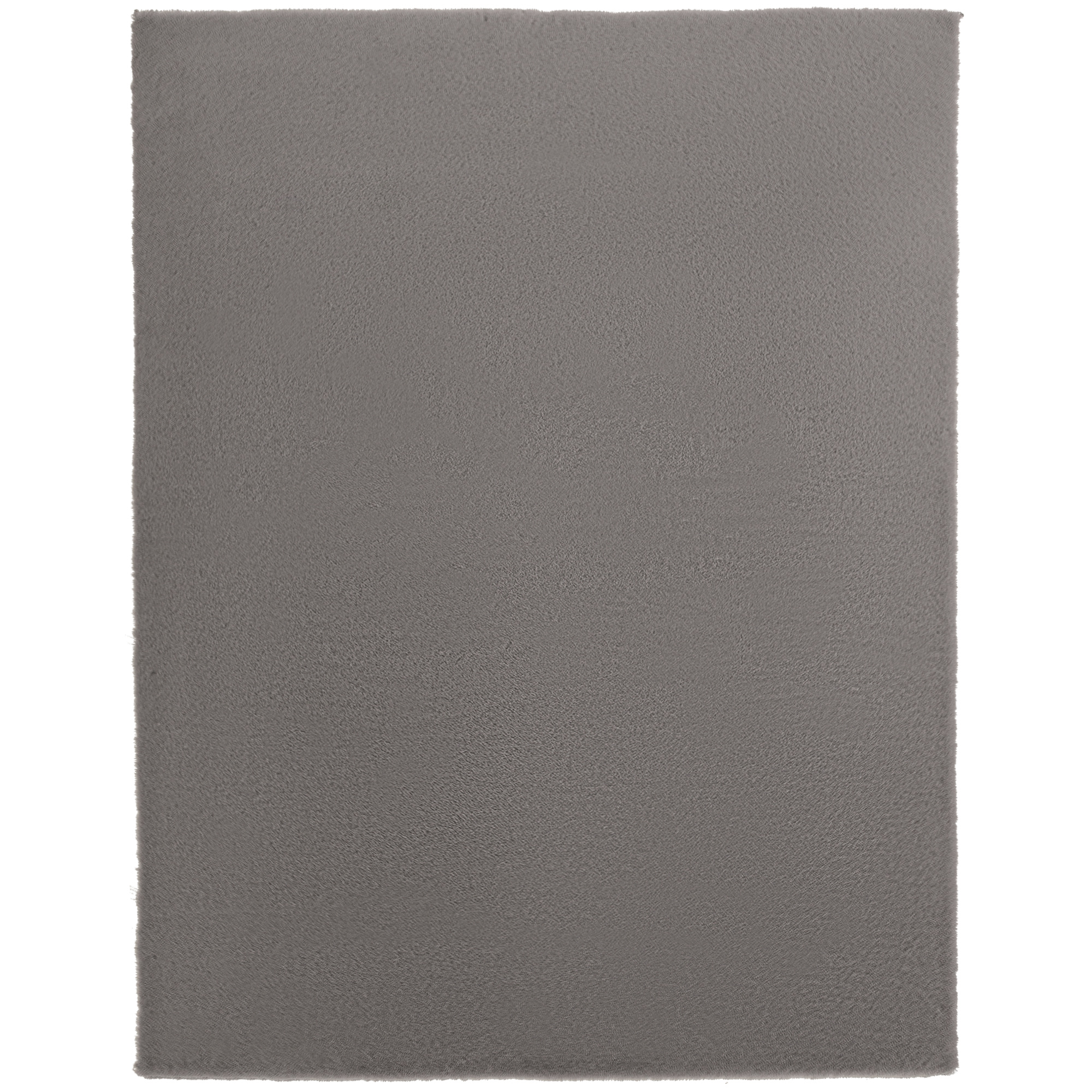 HOMCOM Teppich 200 x 140 cm Langflor-Teppich, maschinenwaschbar, rutschfest, aus Kunstfell, für Wohnzimmer, Schlafzimmer, Büro, Hellgrau Aosom