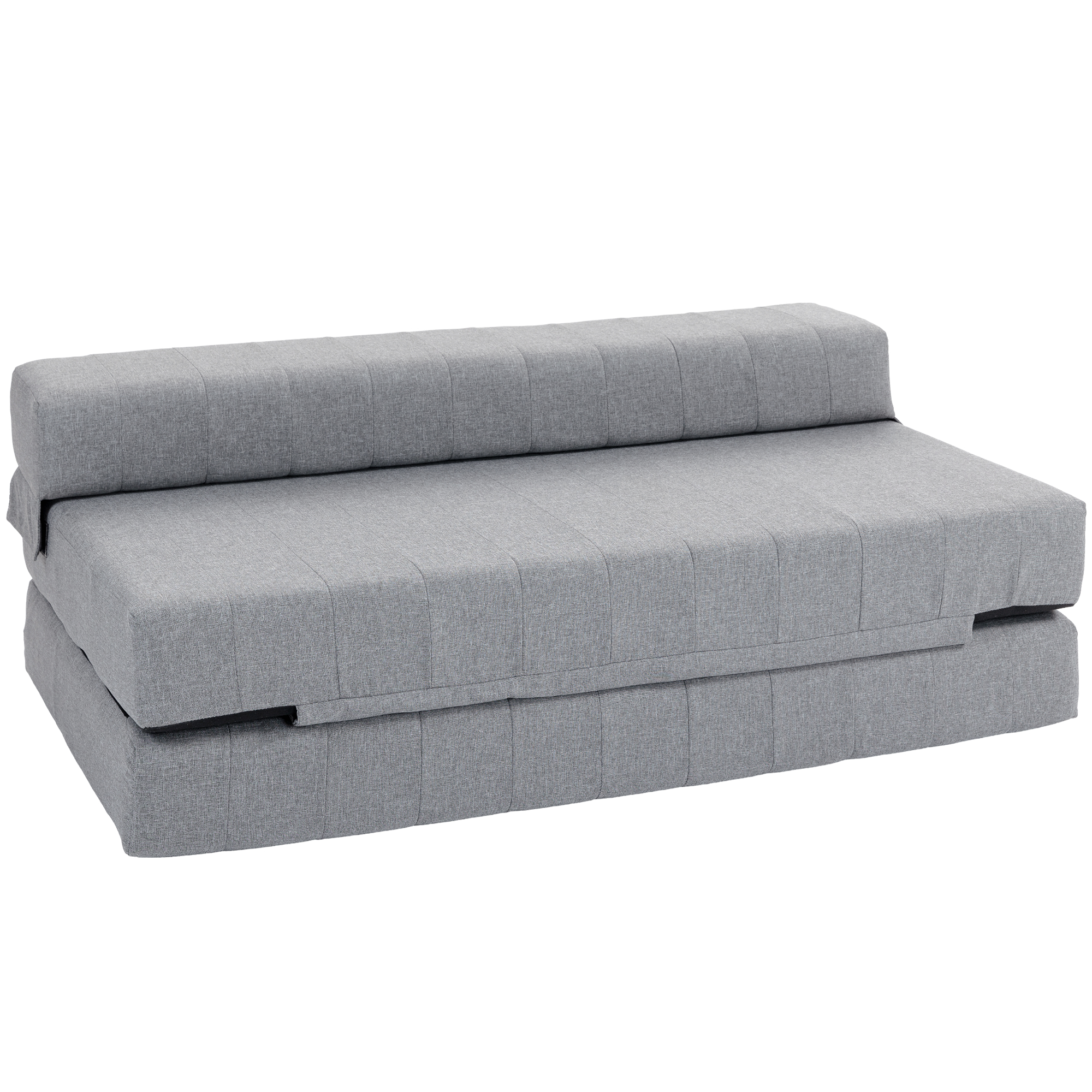 HOMCOM 2-in-1 Bodensofa, bis 250 kg belastbar, Klappbar Schlafsofa mit Leinenoptik, für 2 Personen, Sofabett, für Wohnzimmer, Schlafzimmer  Aosom