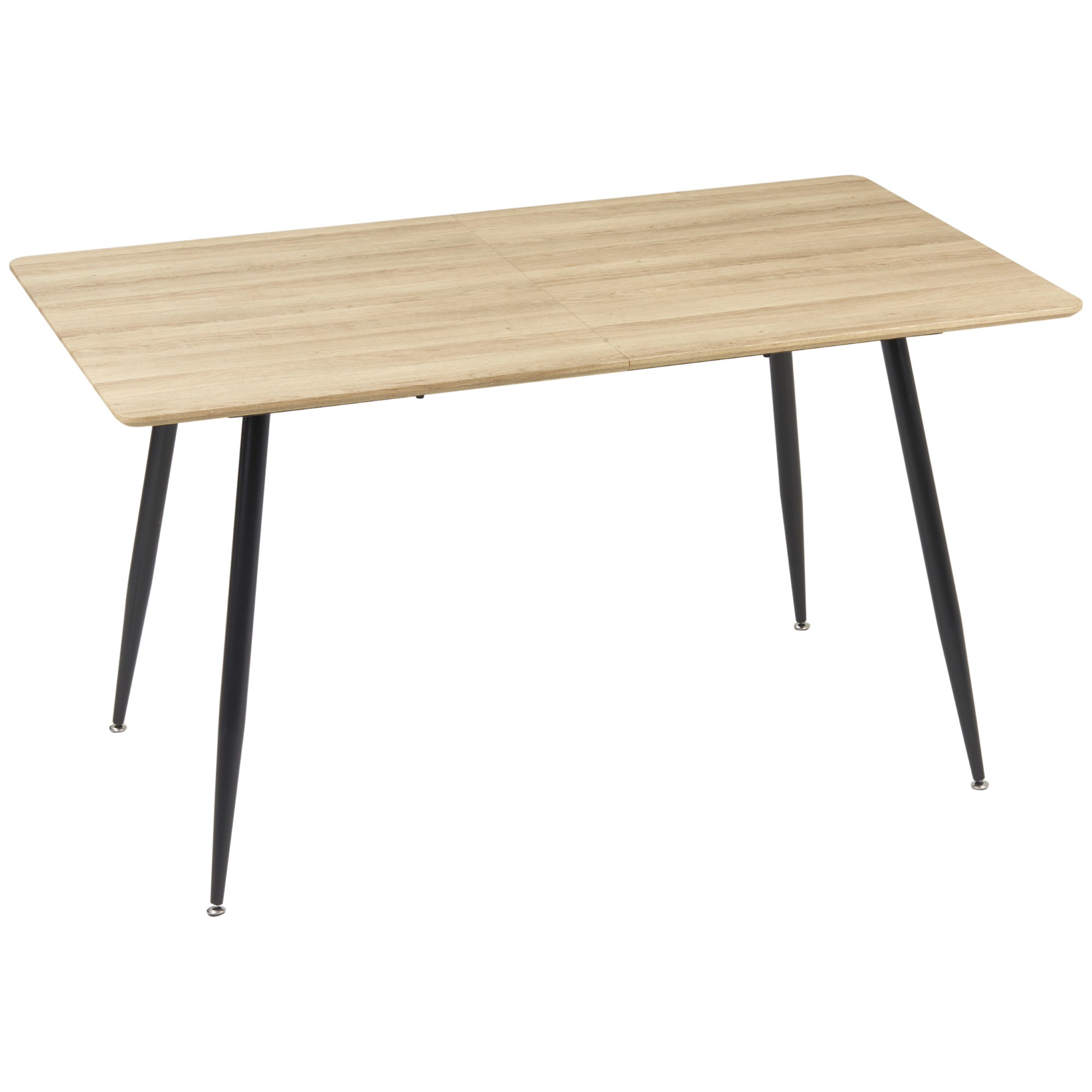 HOMCOM Esstisch  Moderner Küchentisch für 4 Personen, Esszimmertisch in Schwarz mit Holzoptik, Stahlbeine, 140x80x76cm, Natur  Aosom