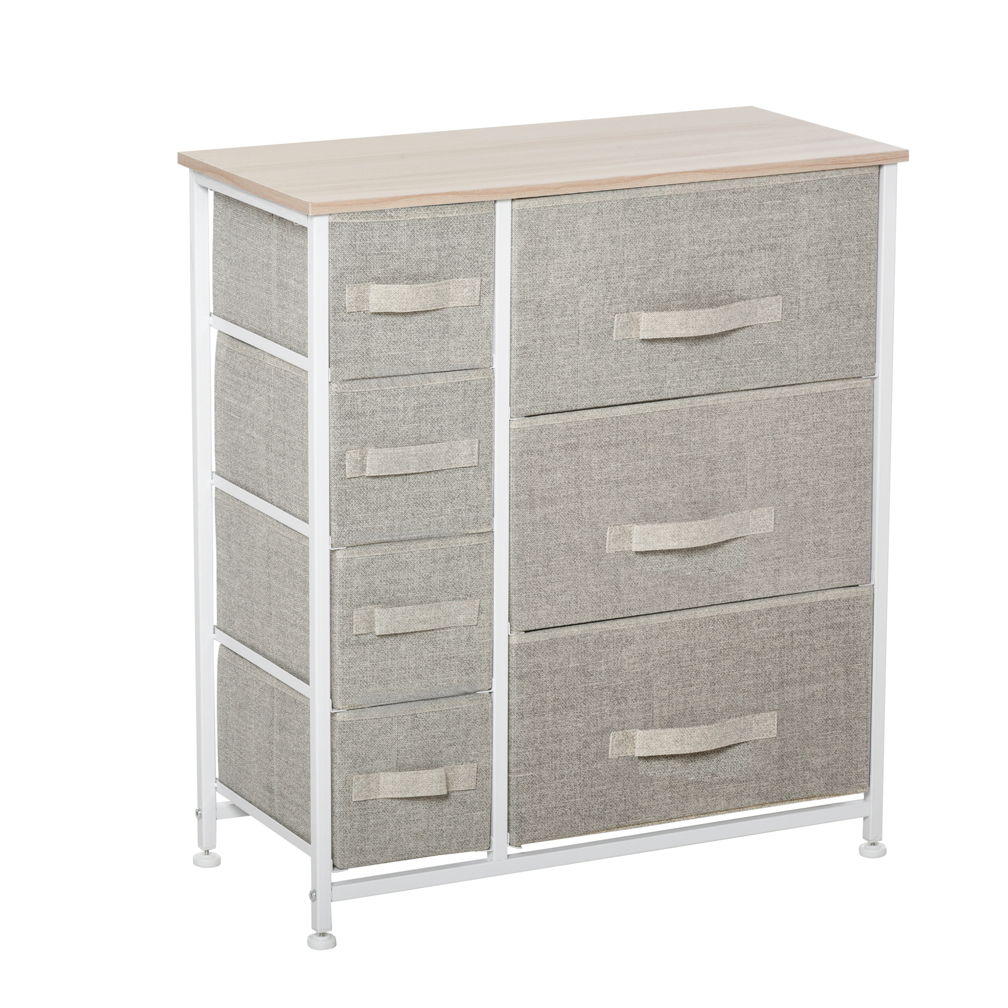 HOMCOM Schubladenschrank mit 7 faltbaren Stoffschubladen, platzsparend aus Vliesstoff, grau, 63,5x30x71cm, ideal für Aufbewahrung Aosom.de