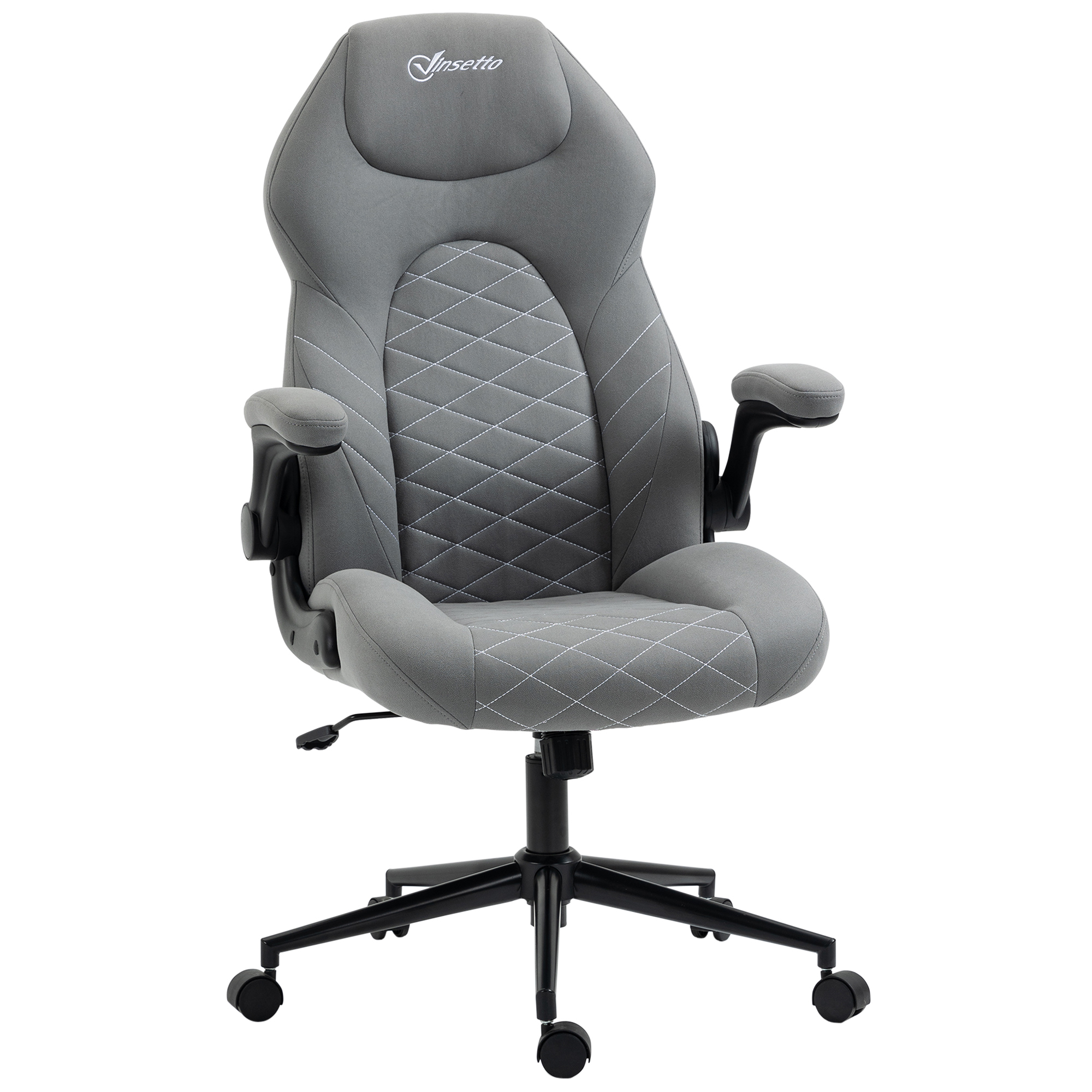 Vinsetto Bürostuhl Ergonomischer Schreibtischstuhl mit Wippfunktion verstellbaren Armlehnen und weichem Kissen für optimalen Komfort im Homeoffice Aosom.de