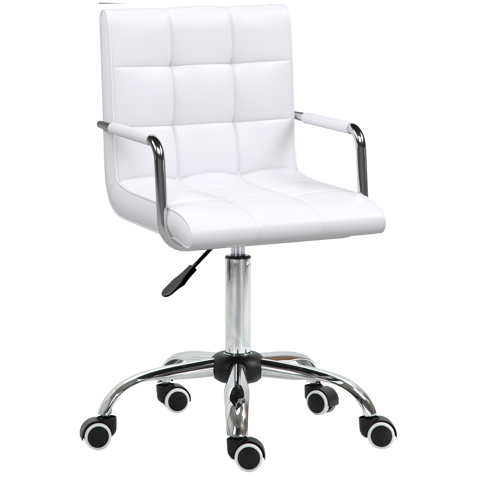HOMCOM Bürostuhl höhenverstellbar 84-99H cm ergonomischer Drehstuhl Chefsessel für Büro und Homeoffice PU Weiß Aosom.de