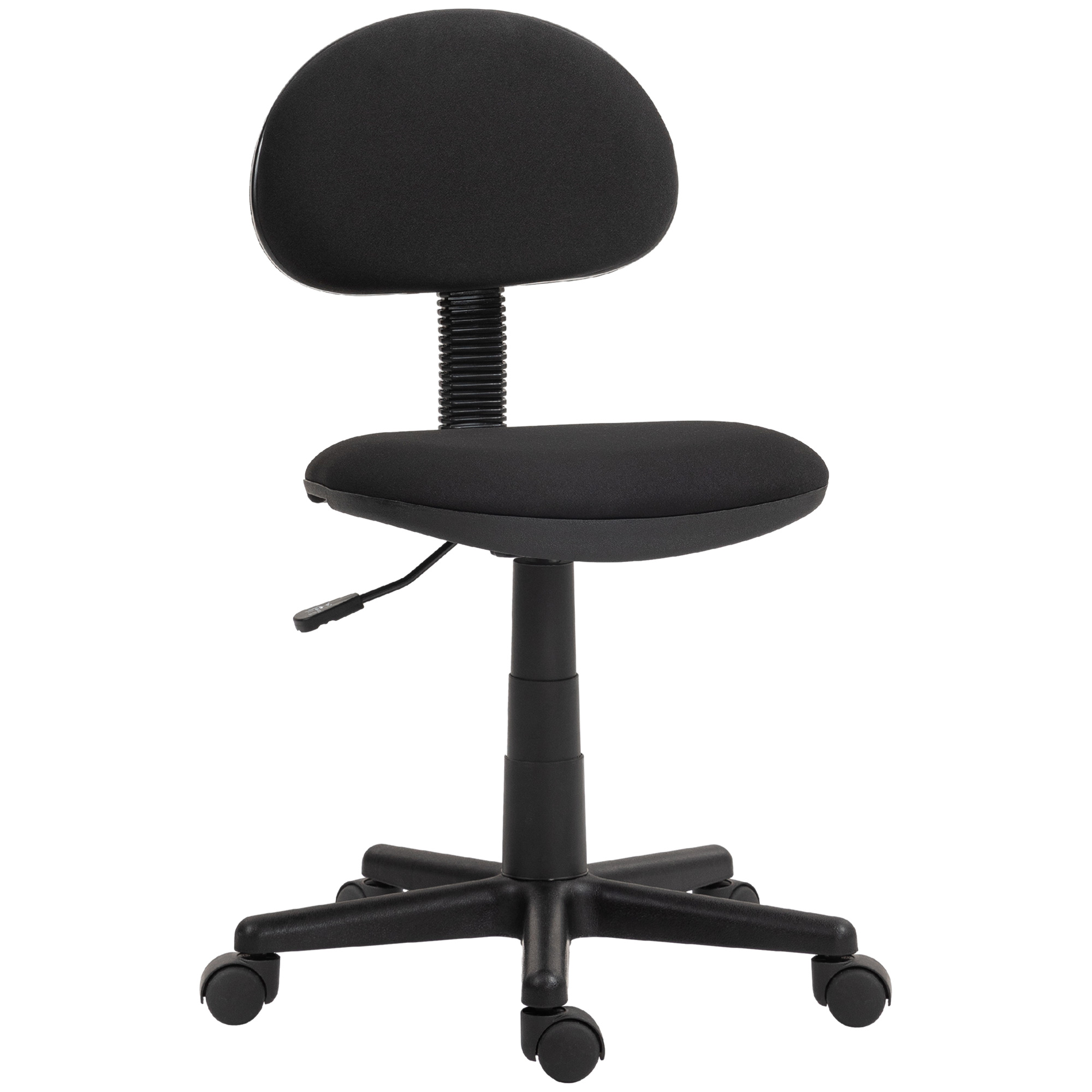 HOMCOM Bürostuhl Ergonomischer Schreibtischstuhl, Höhenverstellbarer Drehstuhl aus Elastischer Stoff Computerstuhl für Arbeitszimmer Schwarz Aosom